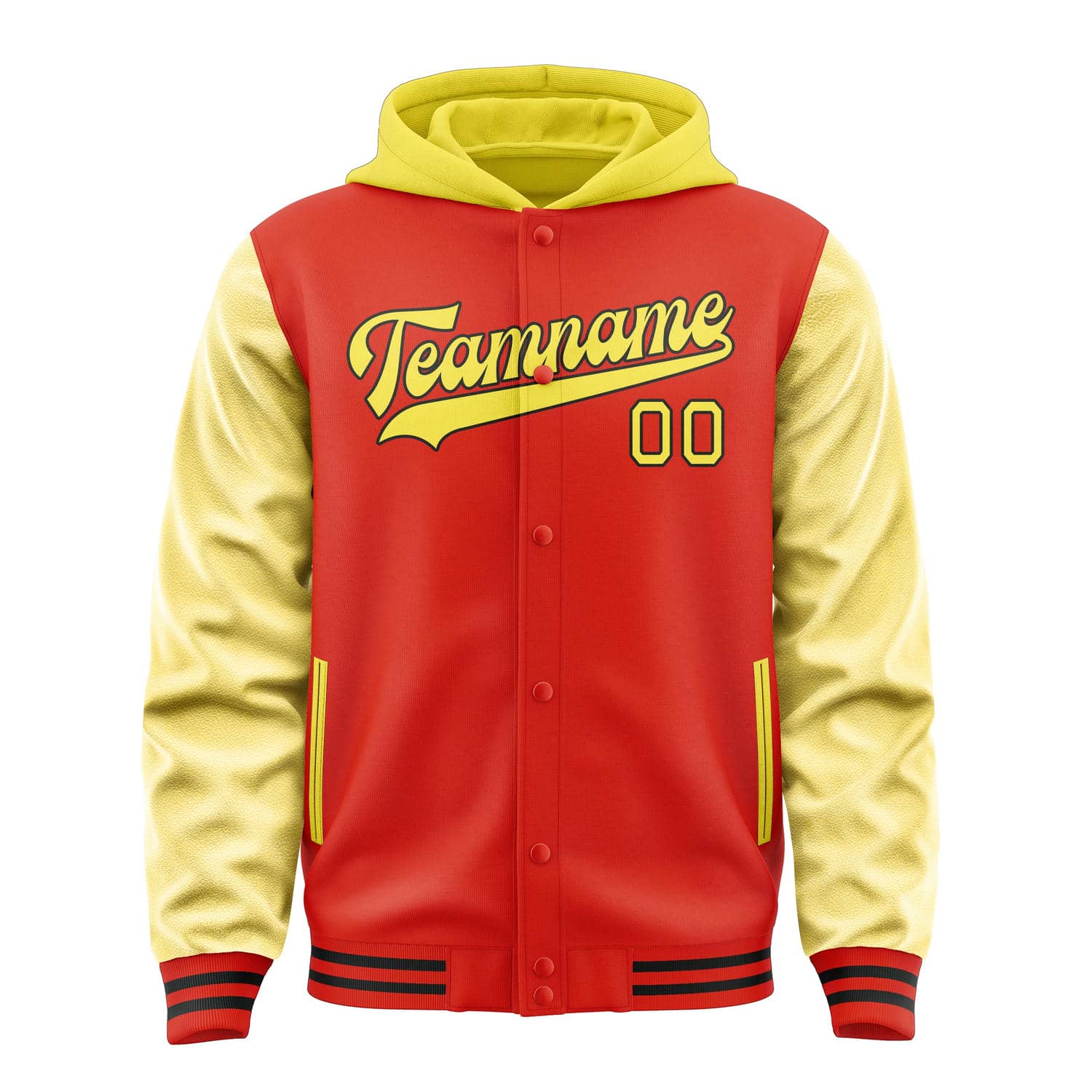 Maßgeschneidertes Orangerot Blassgelb Jacke