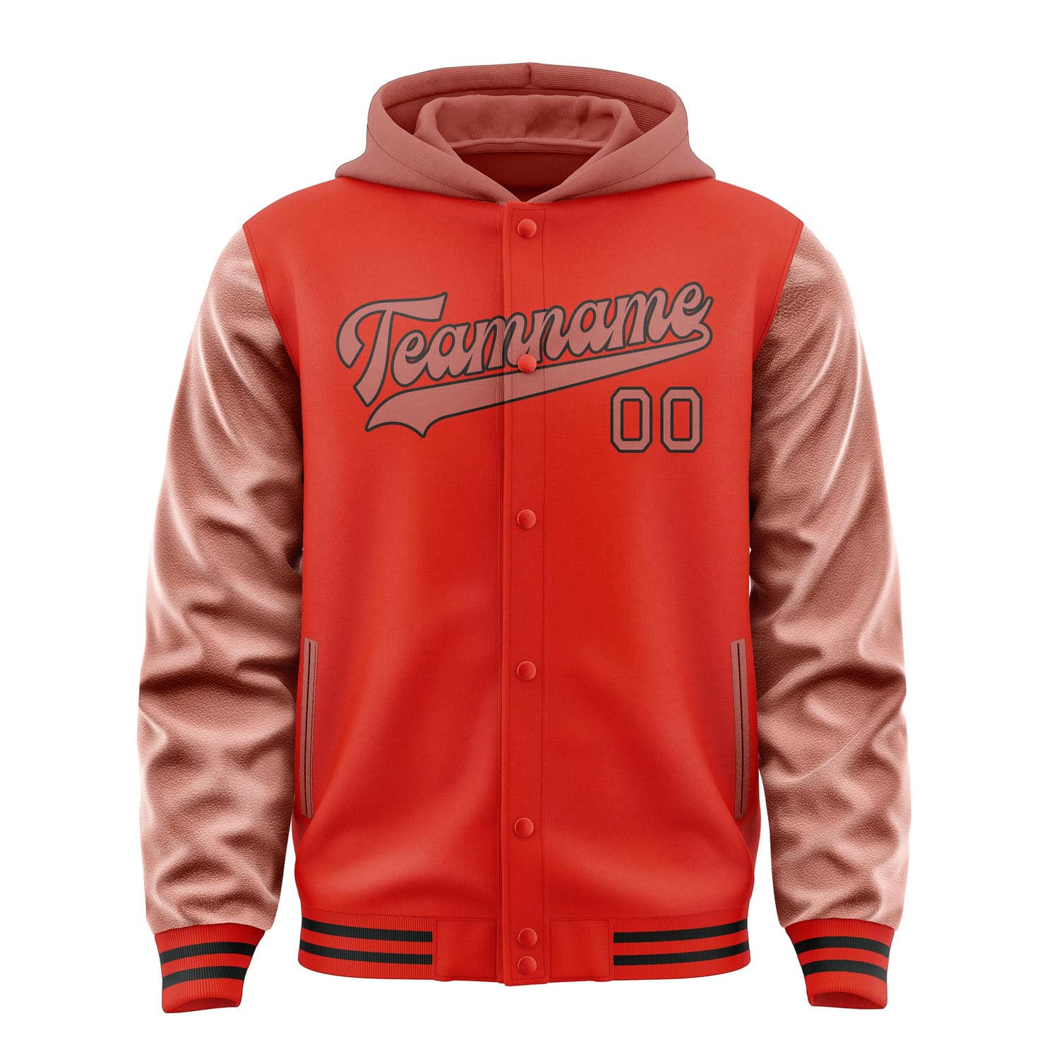 Maßgeschneidertes Orangerot Kupferrose Jacke