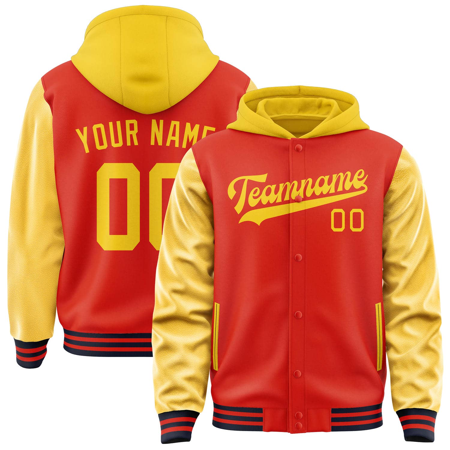 Maßgeschneidertes Orangerot Gold Jacke JA121230111217303017