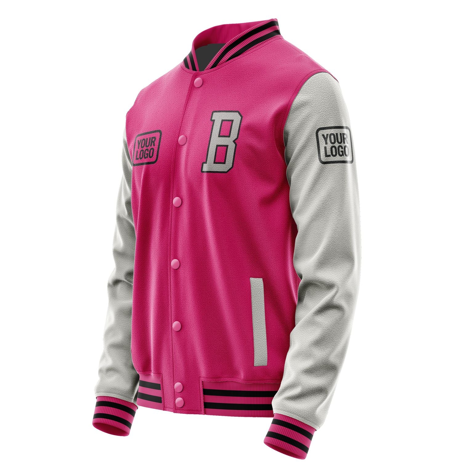 Maßgeschneidertes Rosarot Grau Jacke JA131304131717040417