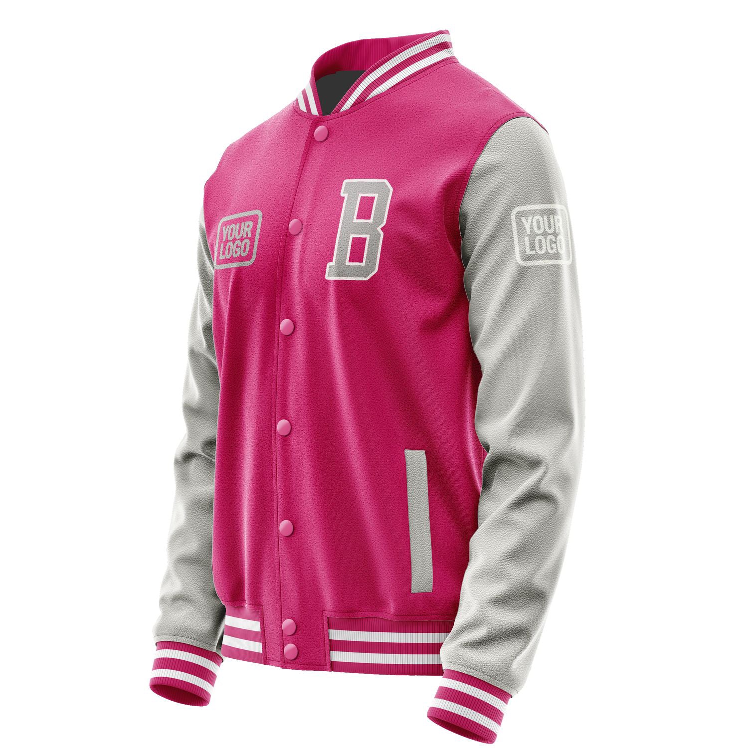 Maßgeschneidertes Rosarot Grau Jacke JA131304131818040418