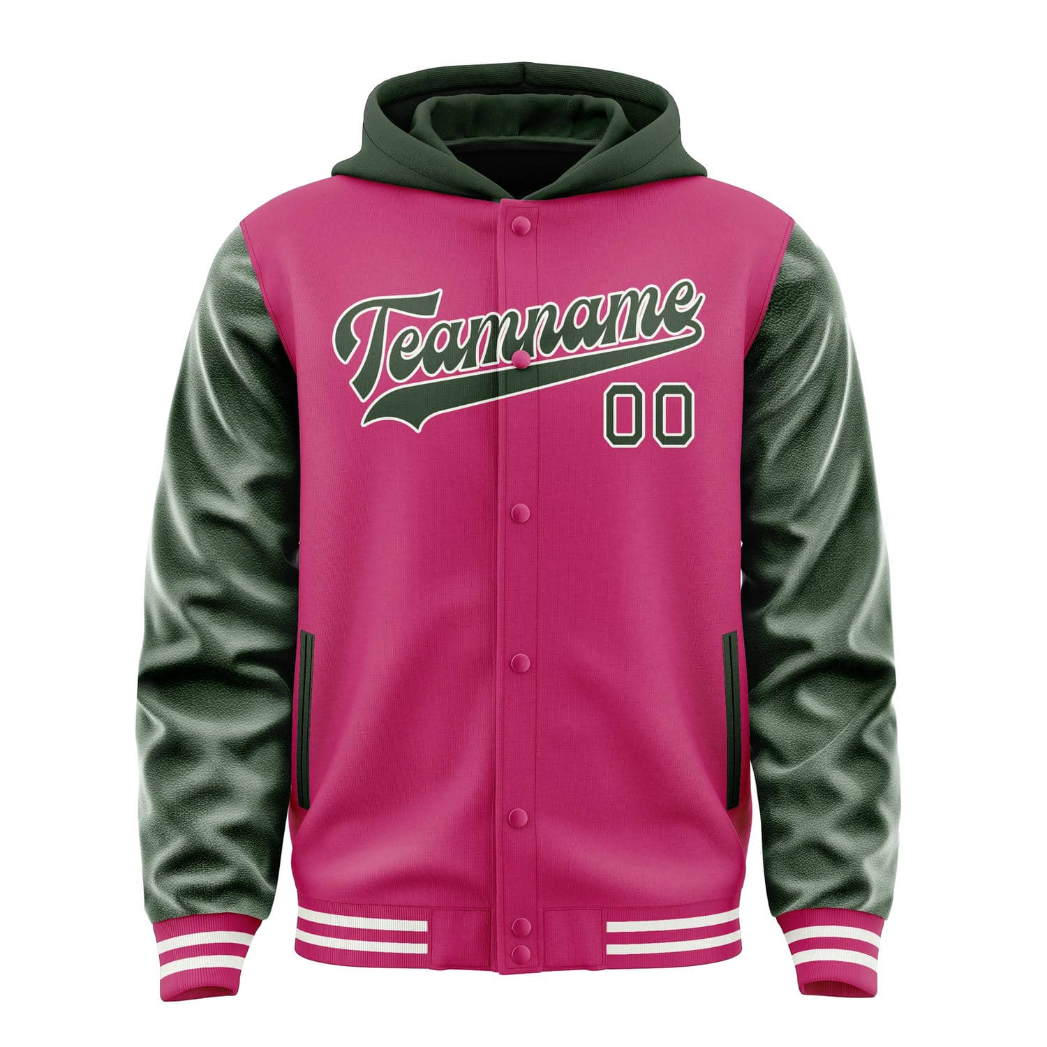 Maßgeschneidertes Rosarot Tannengrün Jacke