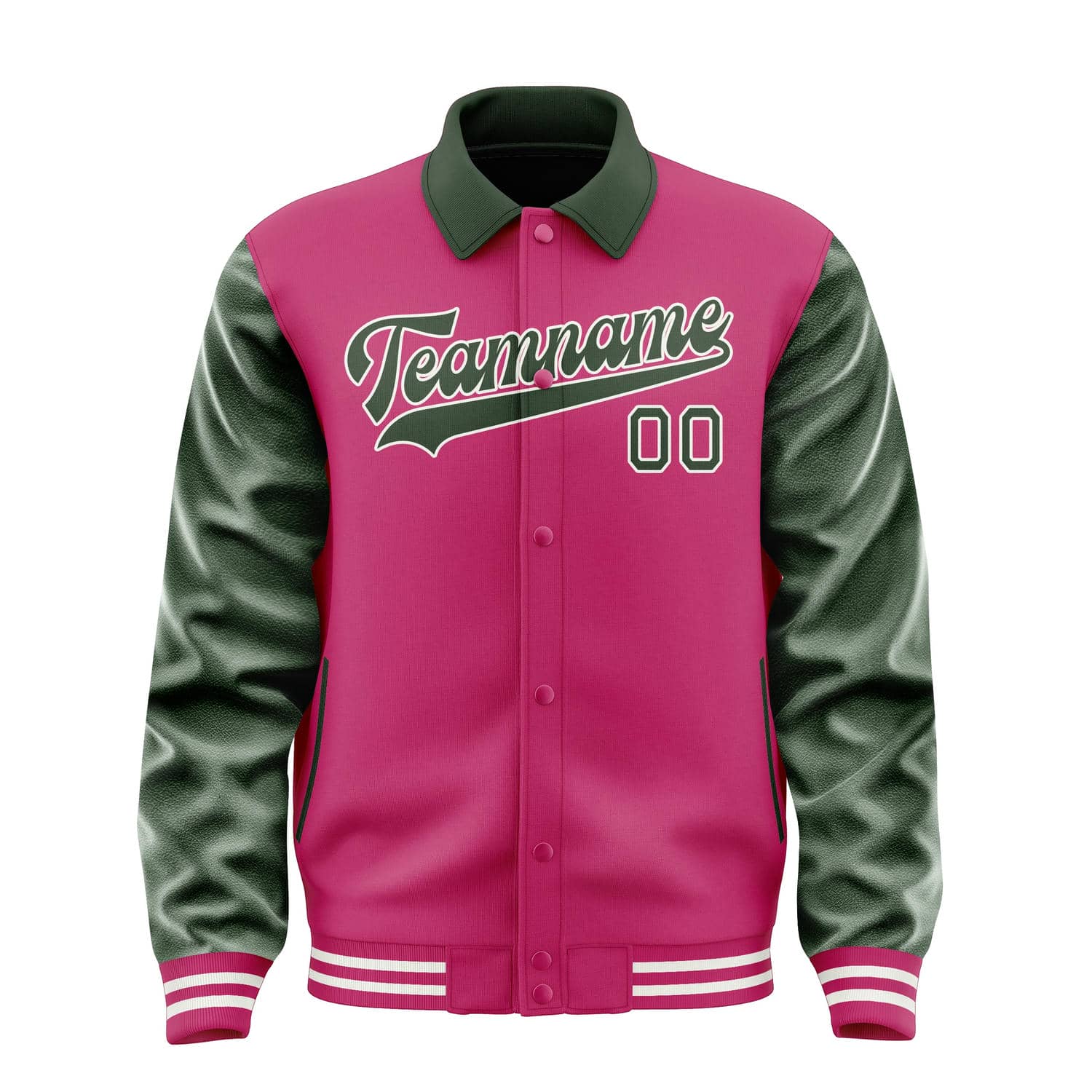 Maßgeschneidertes Rosarot Tannengrün Jacke