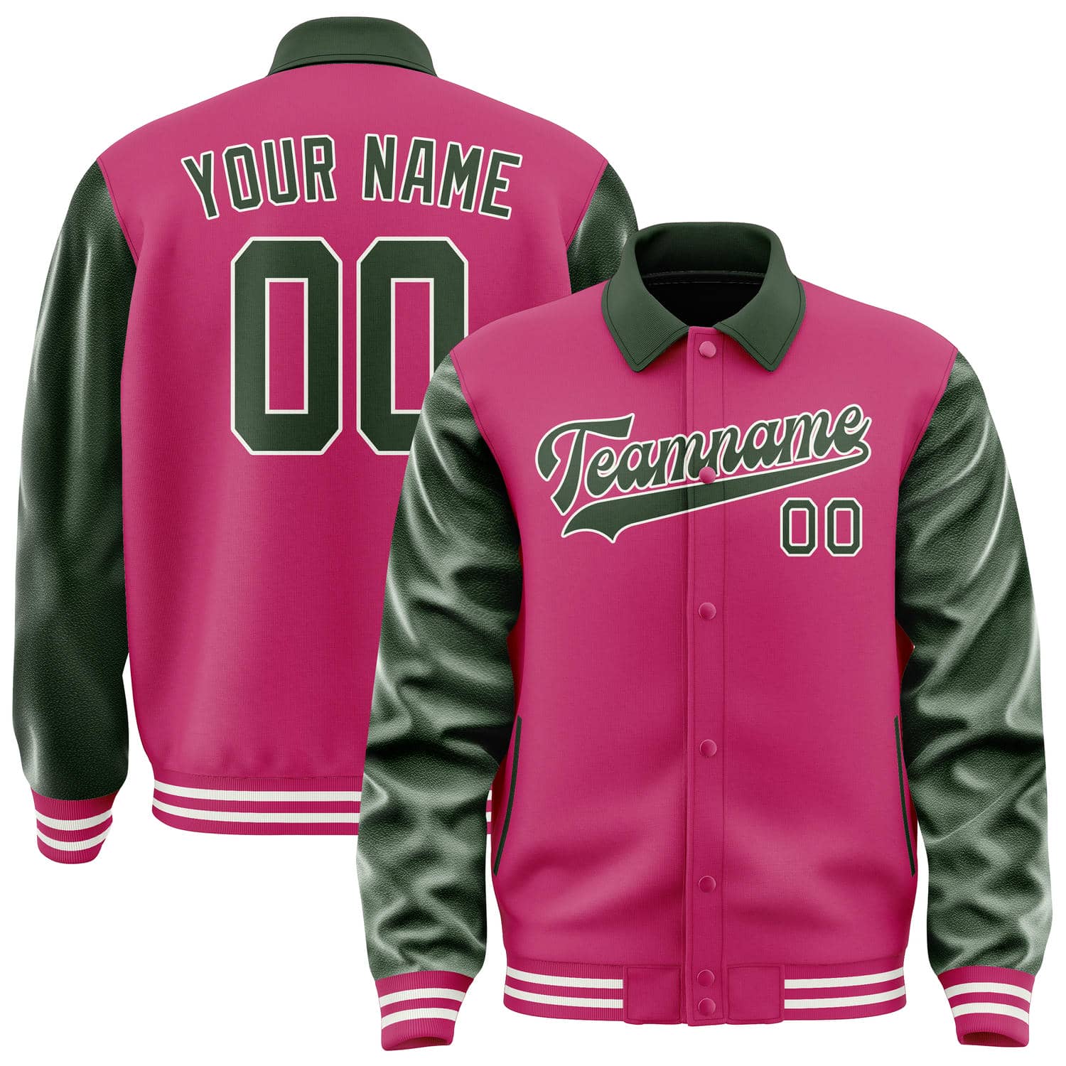 Maßgeschneidertes Rosarot Tannengrün Jacke JA131306131818060618