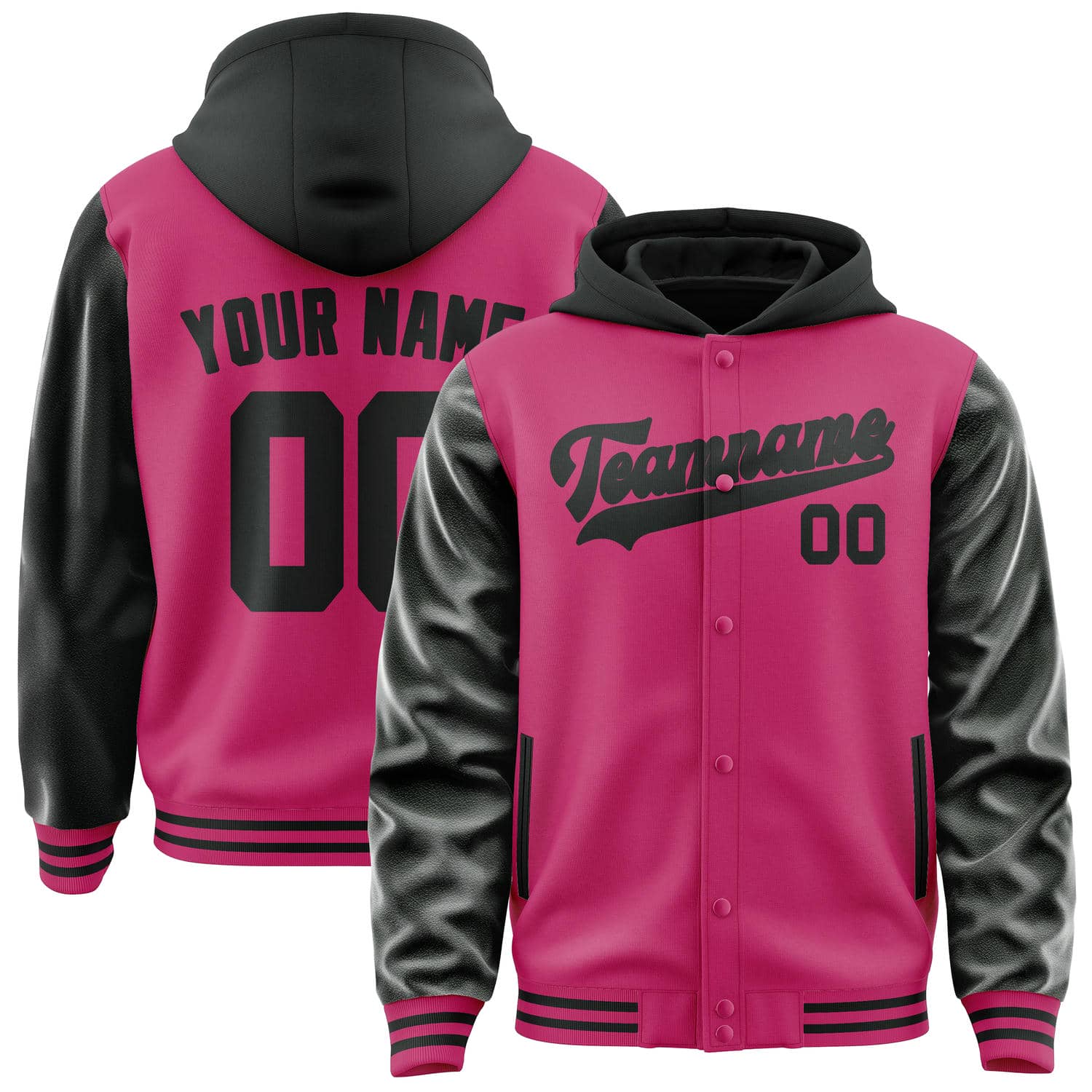 Maßgeschneidertes Rosarot Schwarz Jacke JA131317131717171717