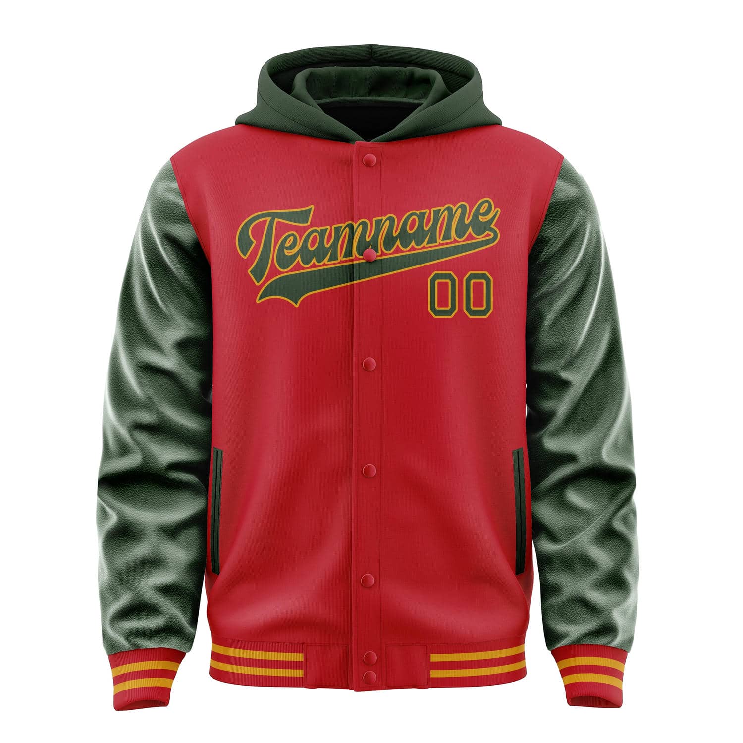 Maßgeschneidertes Rot Tannengrün Jacke