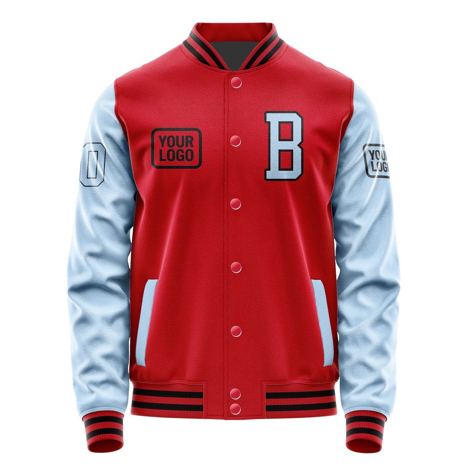 Maßgeschneidertes Rot Hellblau Jacke JA141408141717080817