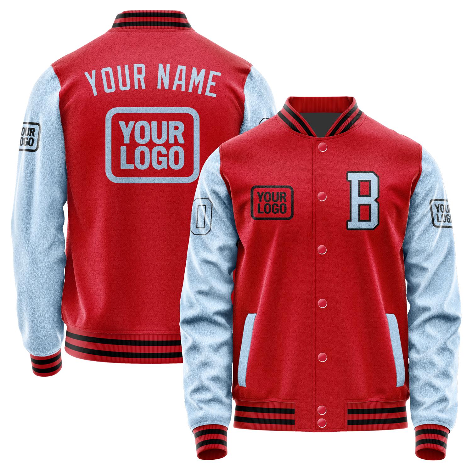 Maßgeschneidertes Rot Hellblau Jacke JA141408141717080817