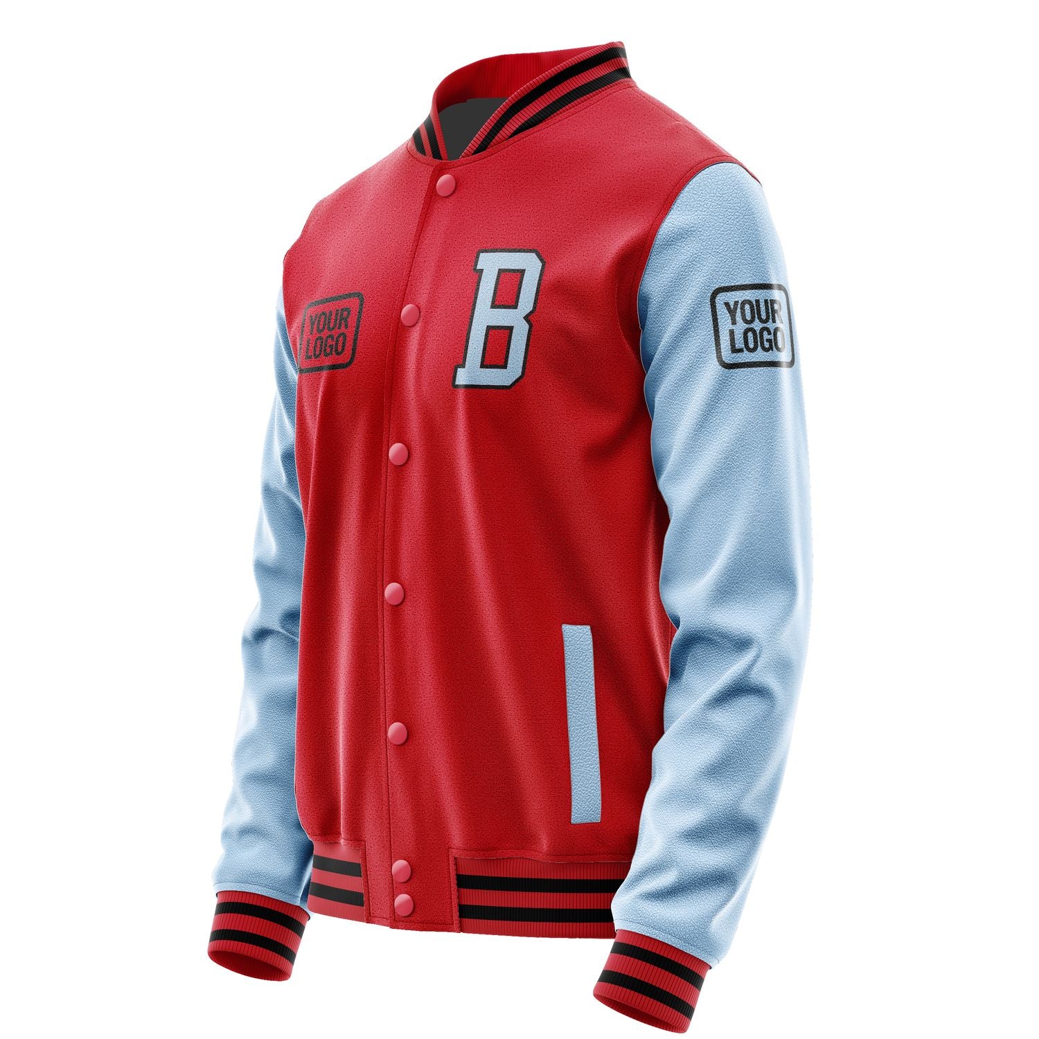 Maßgeschneidertes Rot Hellblau Jacke JA141408141717080817