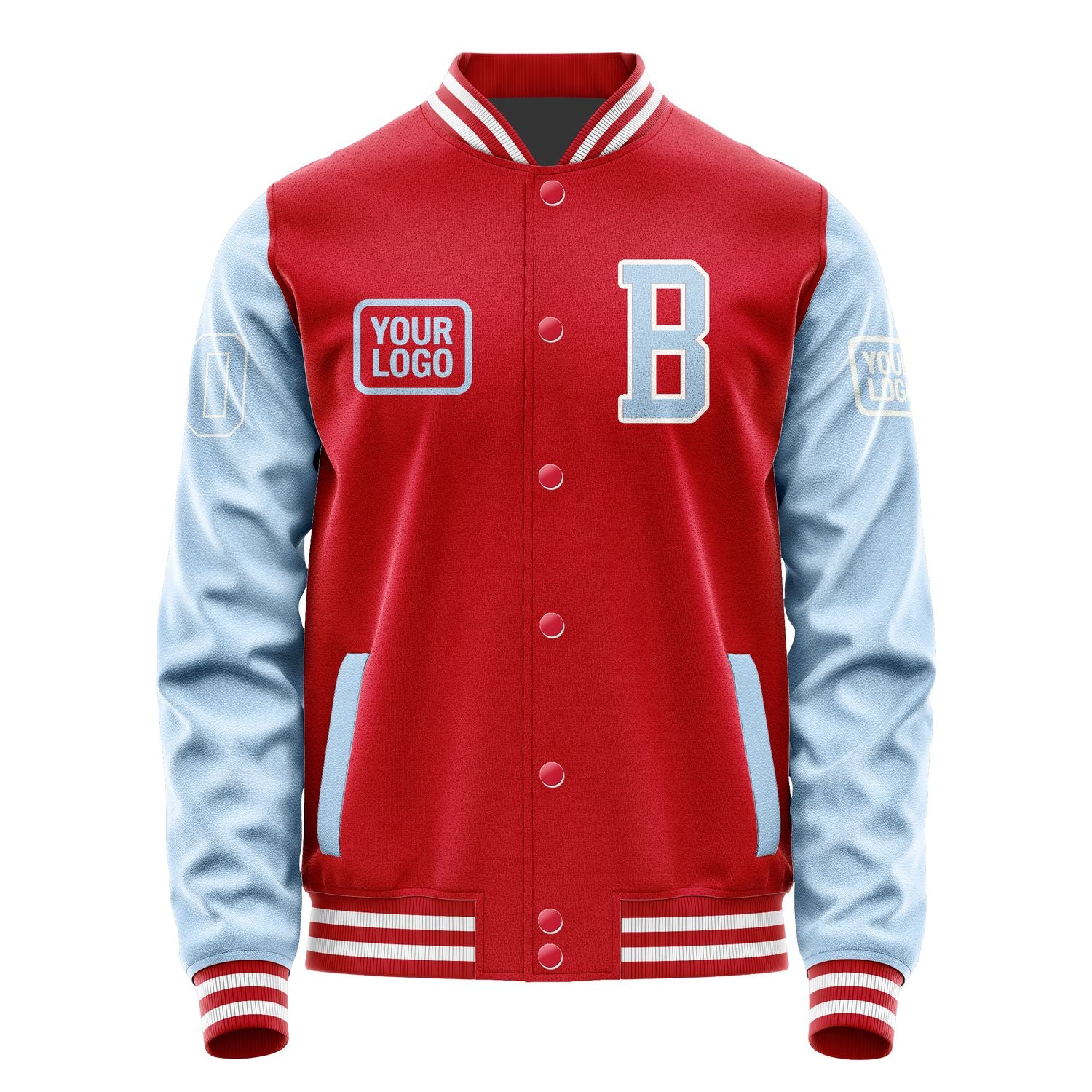 Maßgeschneidertes Rot Hellblau Jacke JA141408141818080818