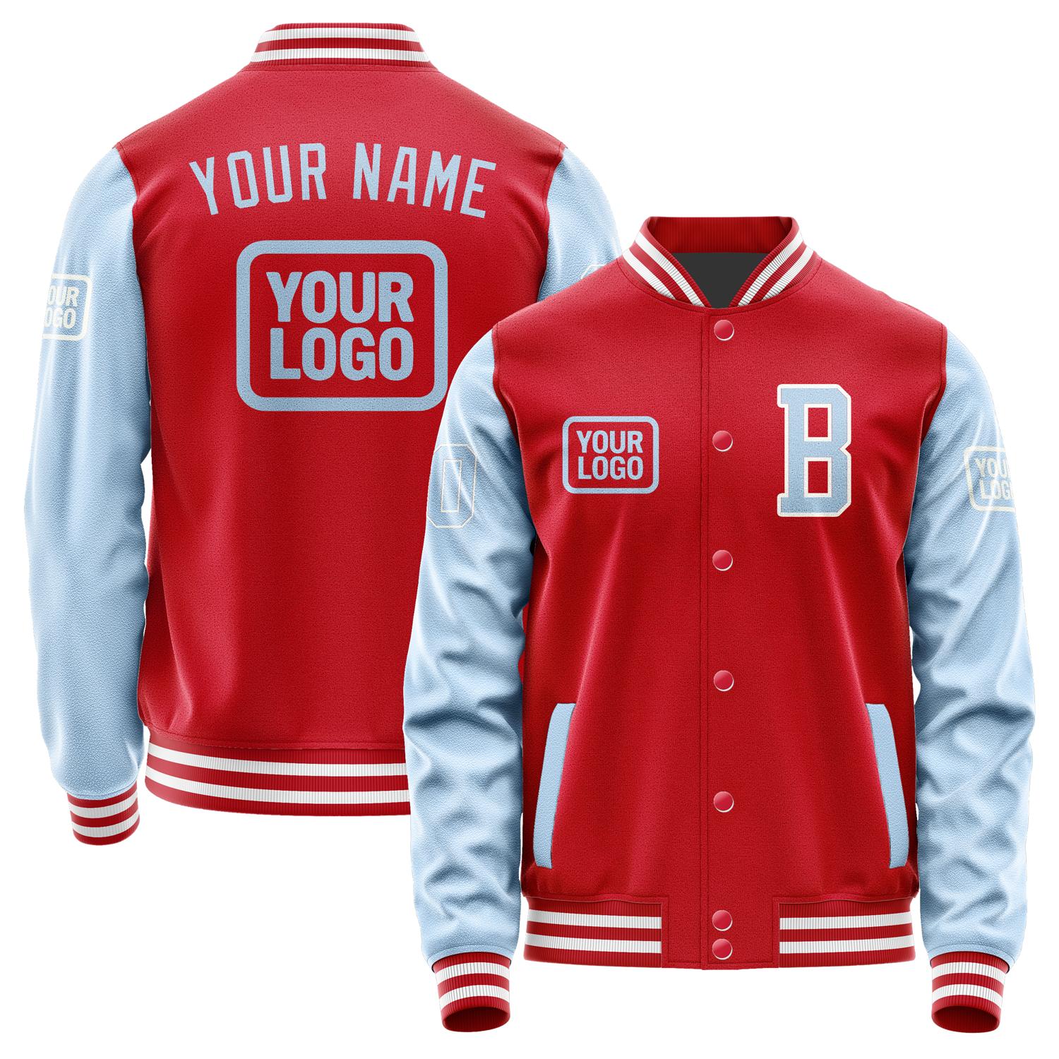 Maßgeschneidertes Rot Hellblau Jacke JA141408141818080818