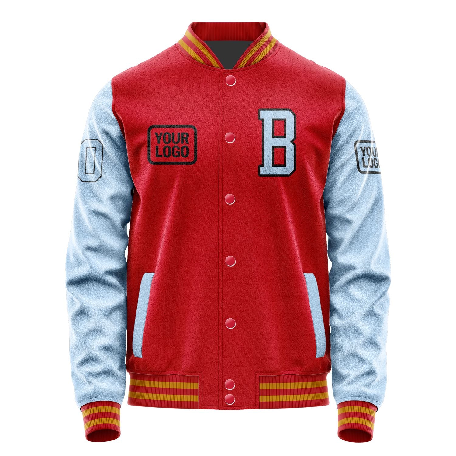 Maßgeschneidertes Rot Hellblau Jacke JA141408141917080817