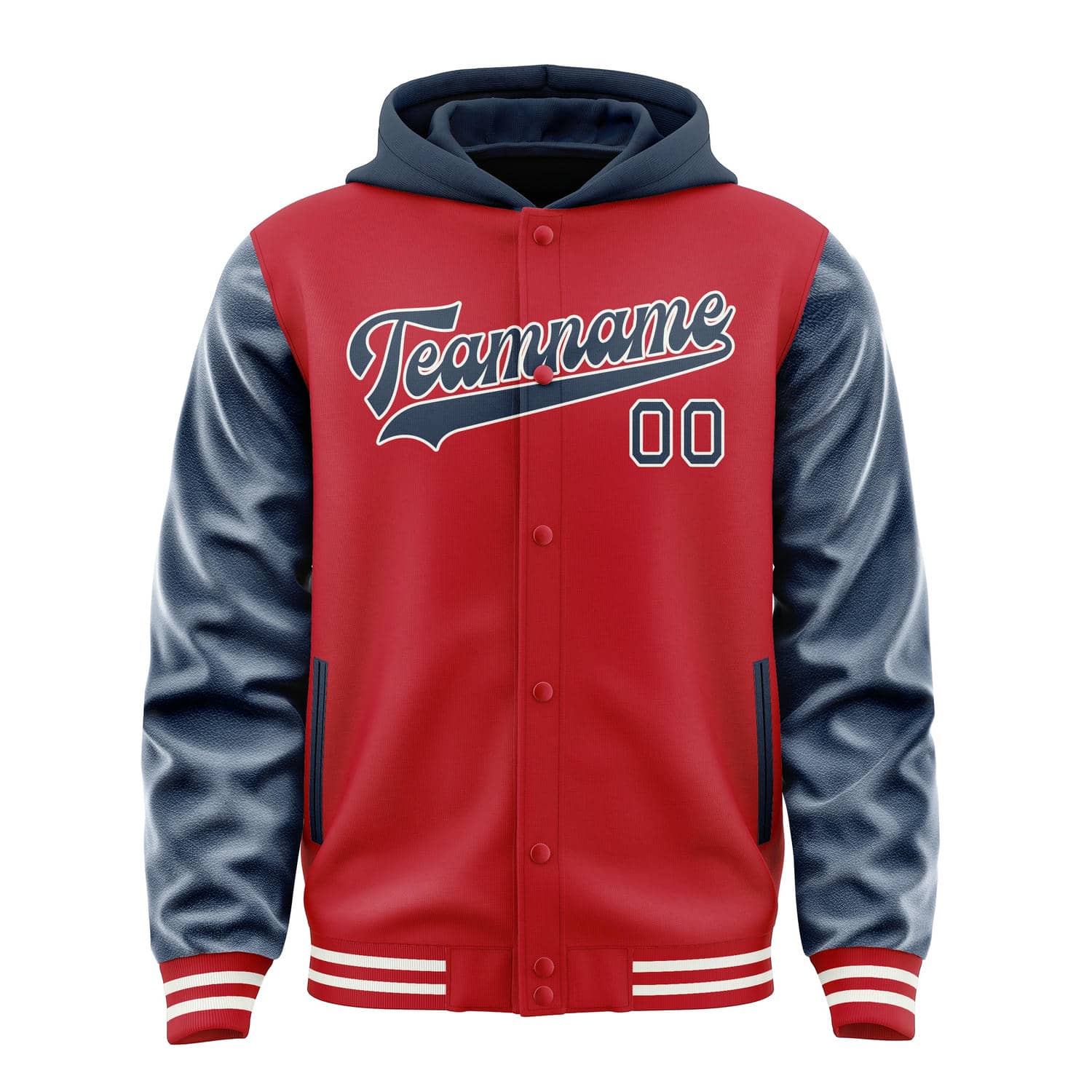 Maßgeschneidertes Rot Marineblau Jacke
