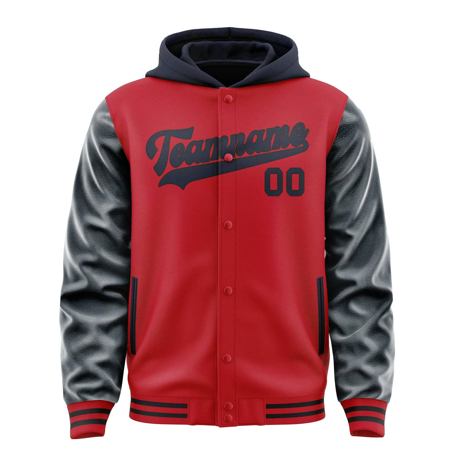 Maßgeschneidertes Rot Stahlblau Jacke