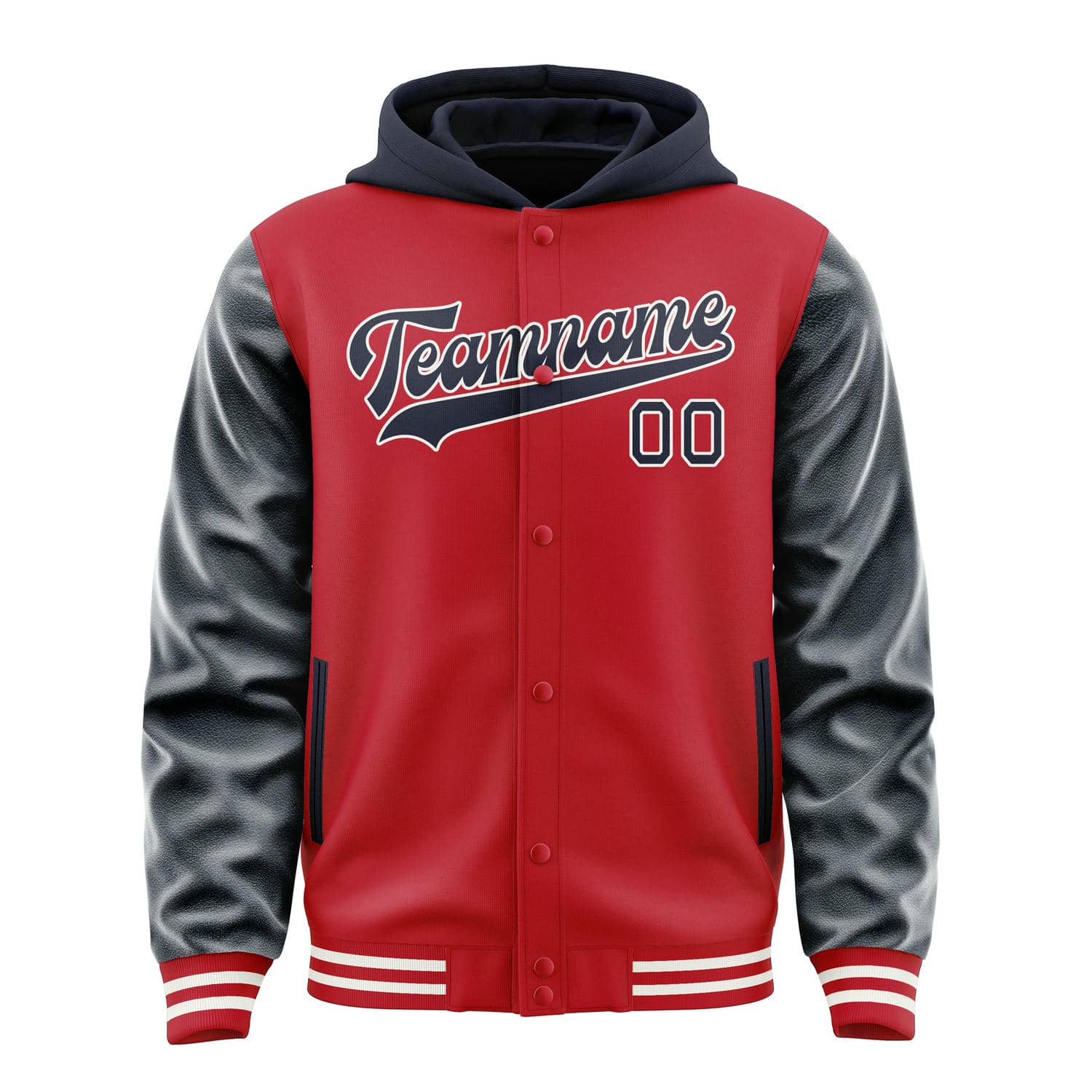 Maßgeschneidertes Rot Stahlblau Jacke