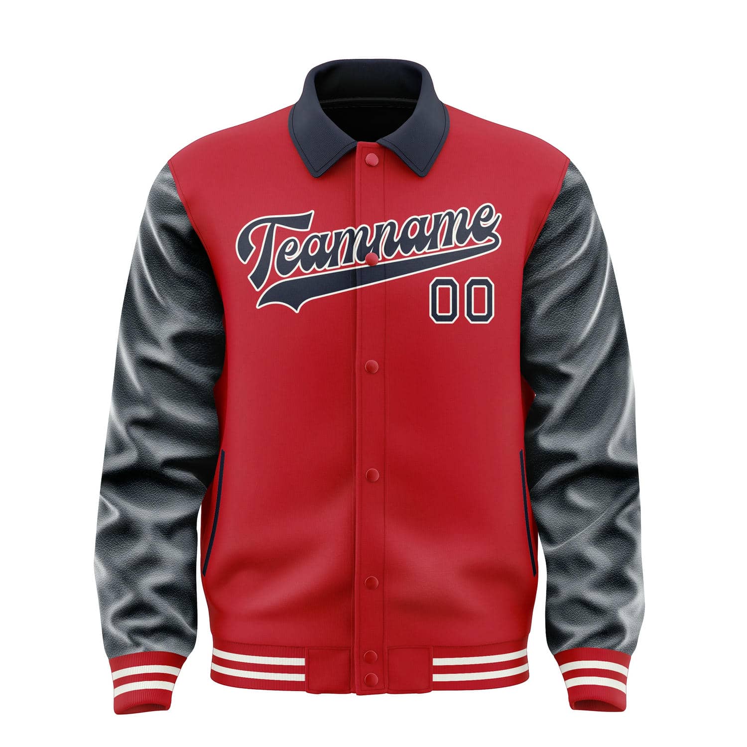 Maßgeschneidertes Rot Stahlblau Jacke