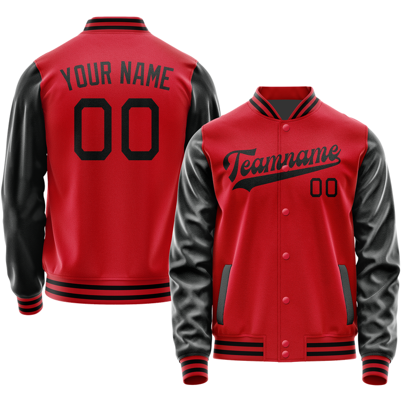 Maßgeschneidertes Rot Schwarz Collegejacke JA02240617XY400