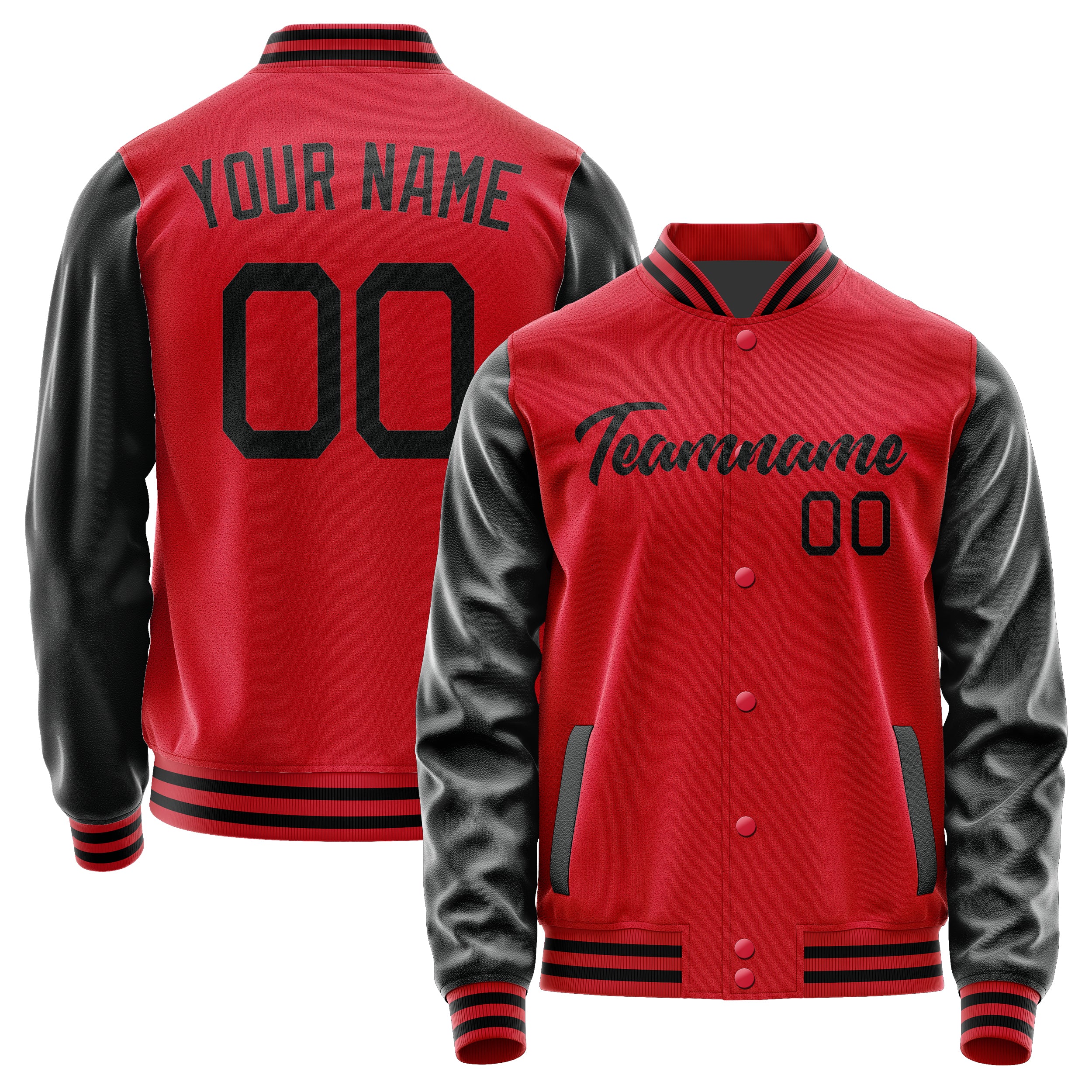 Maßgeschneidertes Rot Schwarz Jacke Ja1414171417B21717