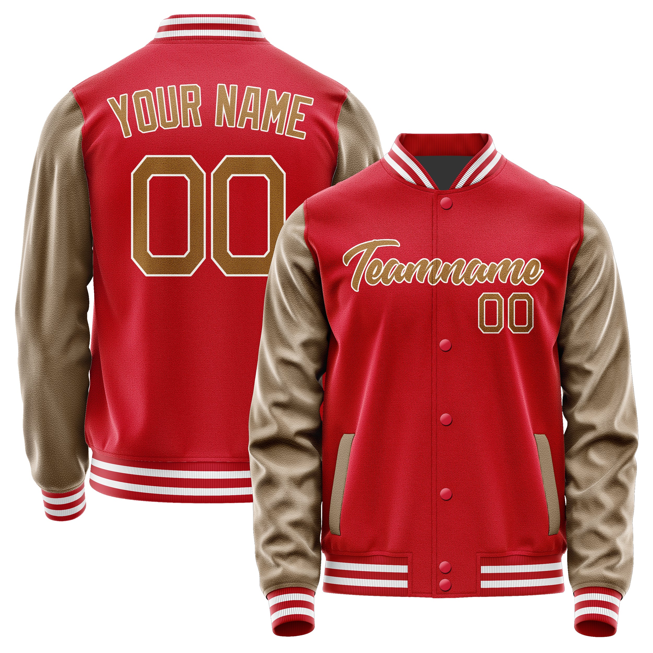 Maßgeschneidertes Rot Khaki Jacke Ja1414221418B21822