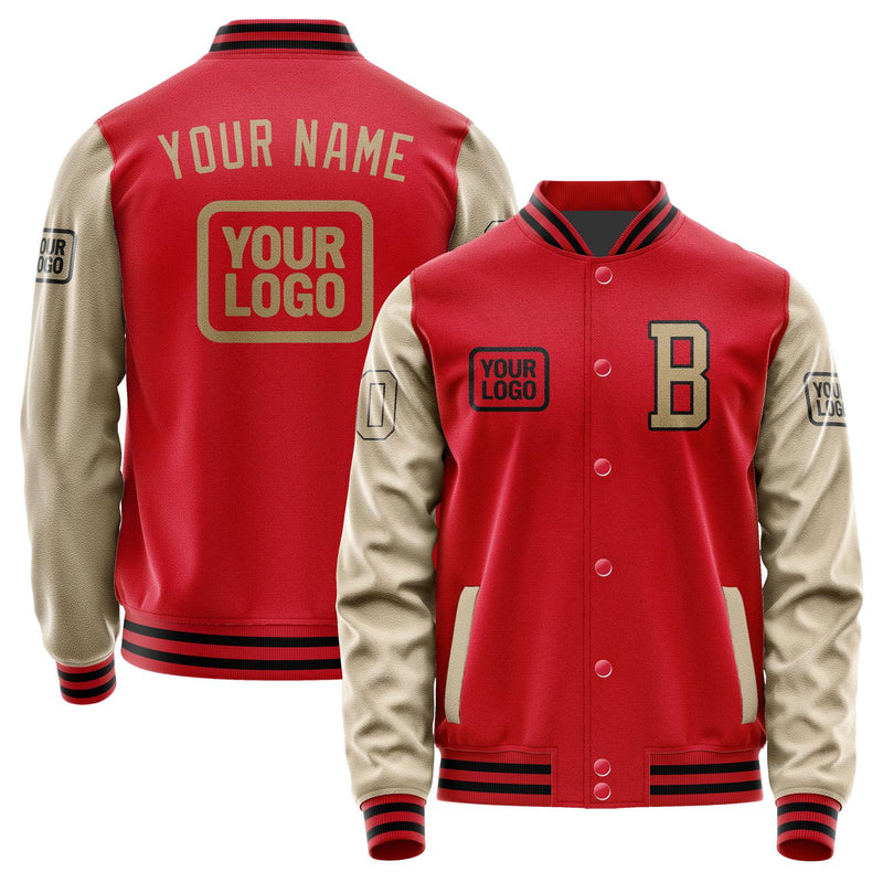 Maßgeschneidertes Rot Hellkhaki Jacke JA141425141717252517