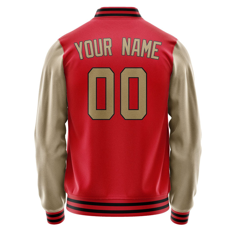 Maßgeschneidertes Rot Hellkhaki Jacke JA1414251417B31725