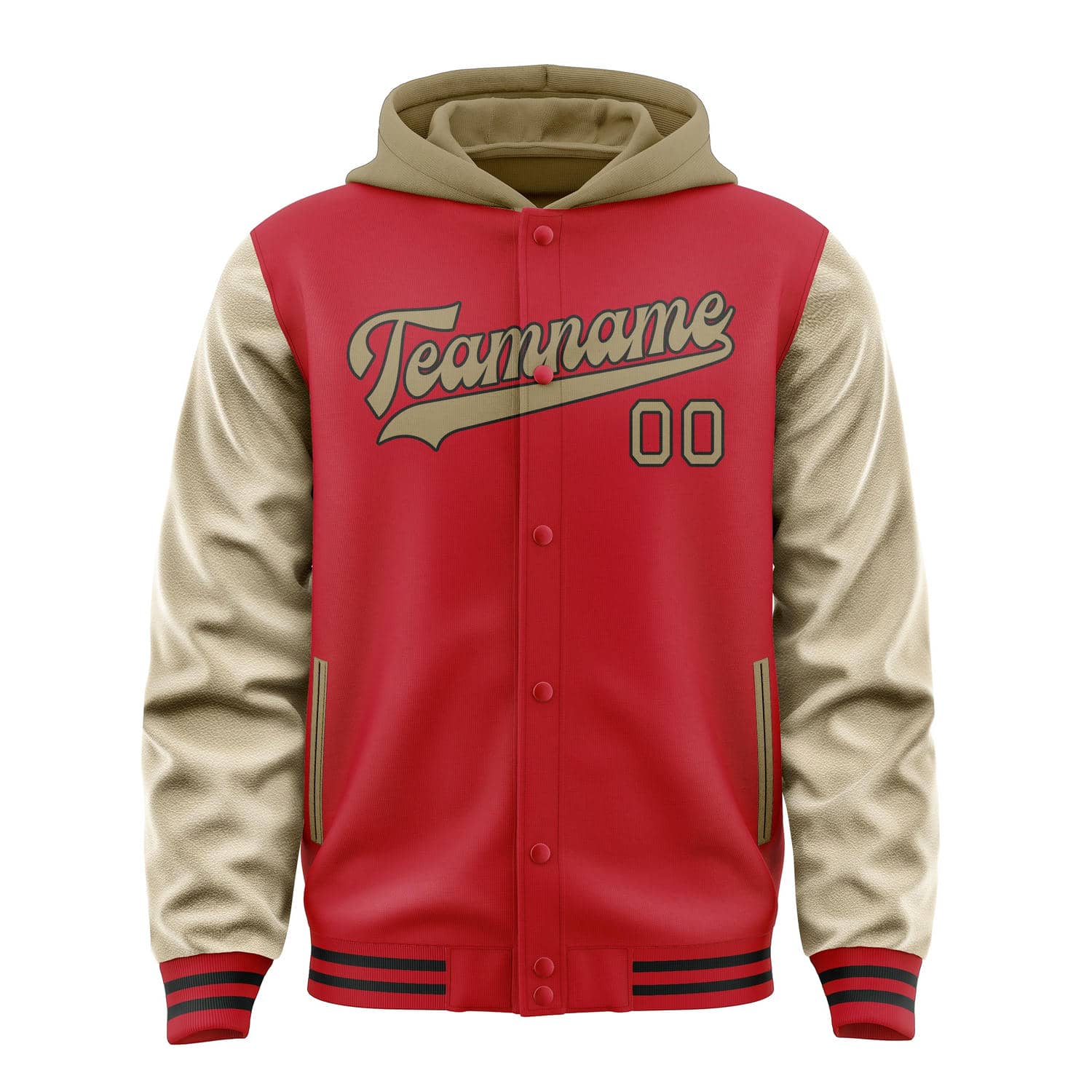 Maßgeschneidertes Rot Hellkhaki Jacke