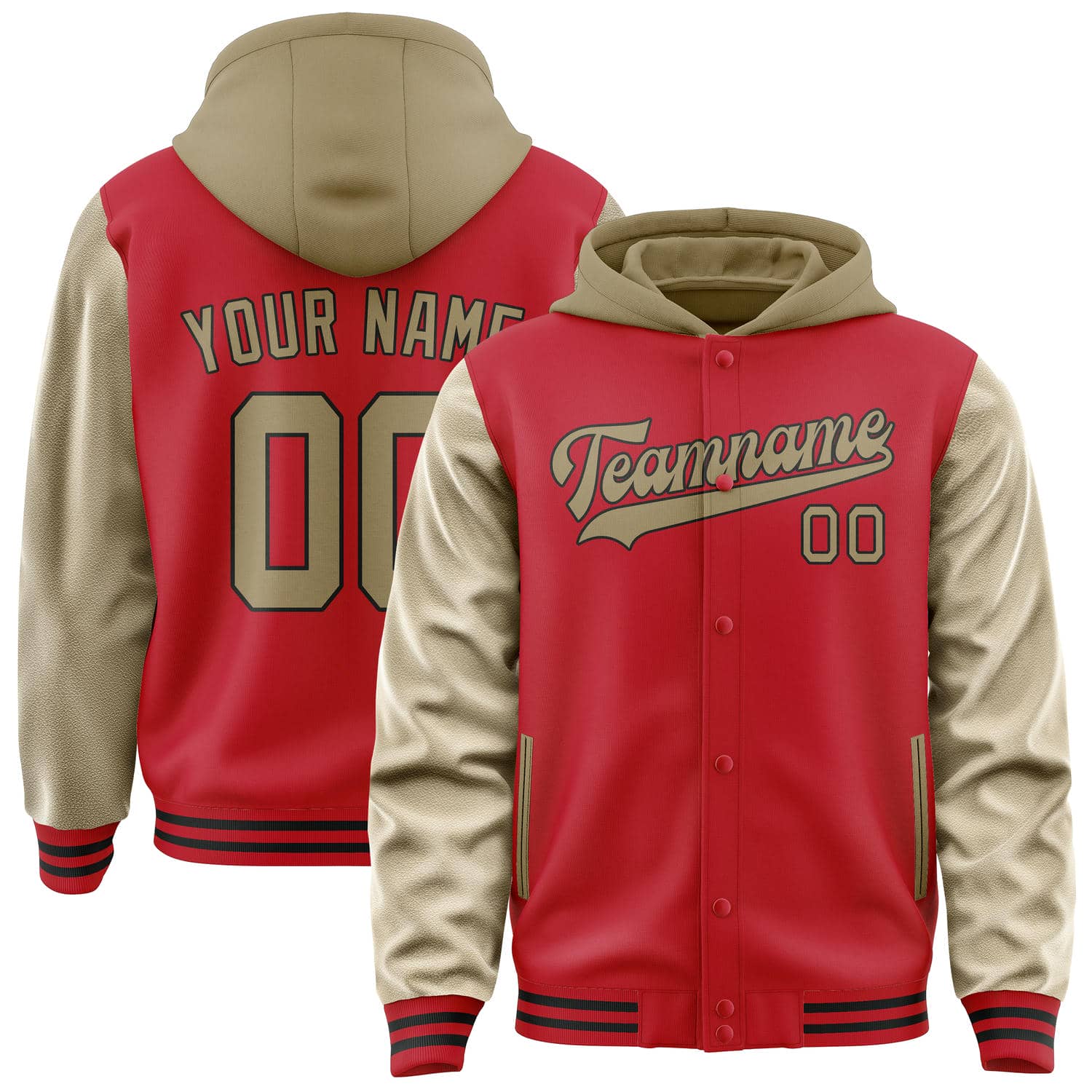 Maßgeschneidertes Rot Hellkhaki Jacke JA141425141717252517
