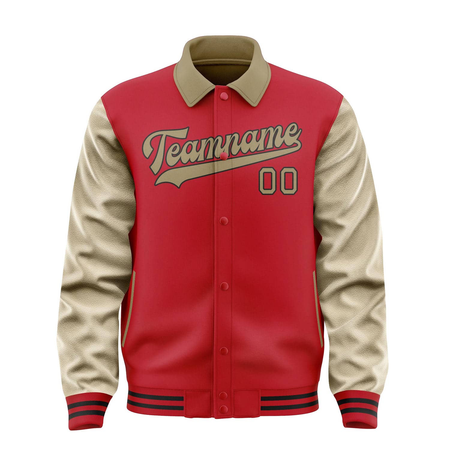 Maßgeschneidertes Rot Hellkhaki Jacke