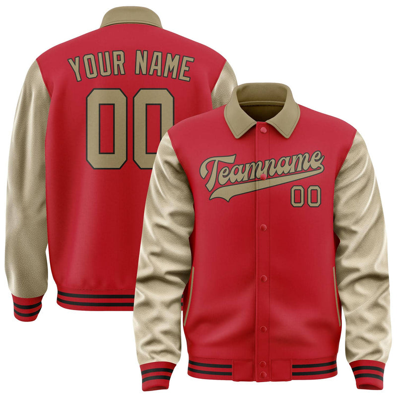 Maßgeschneidertes Rot Hellkhaki Jacke JA141425141717252517