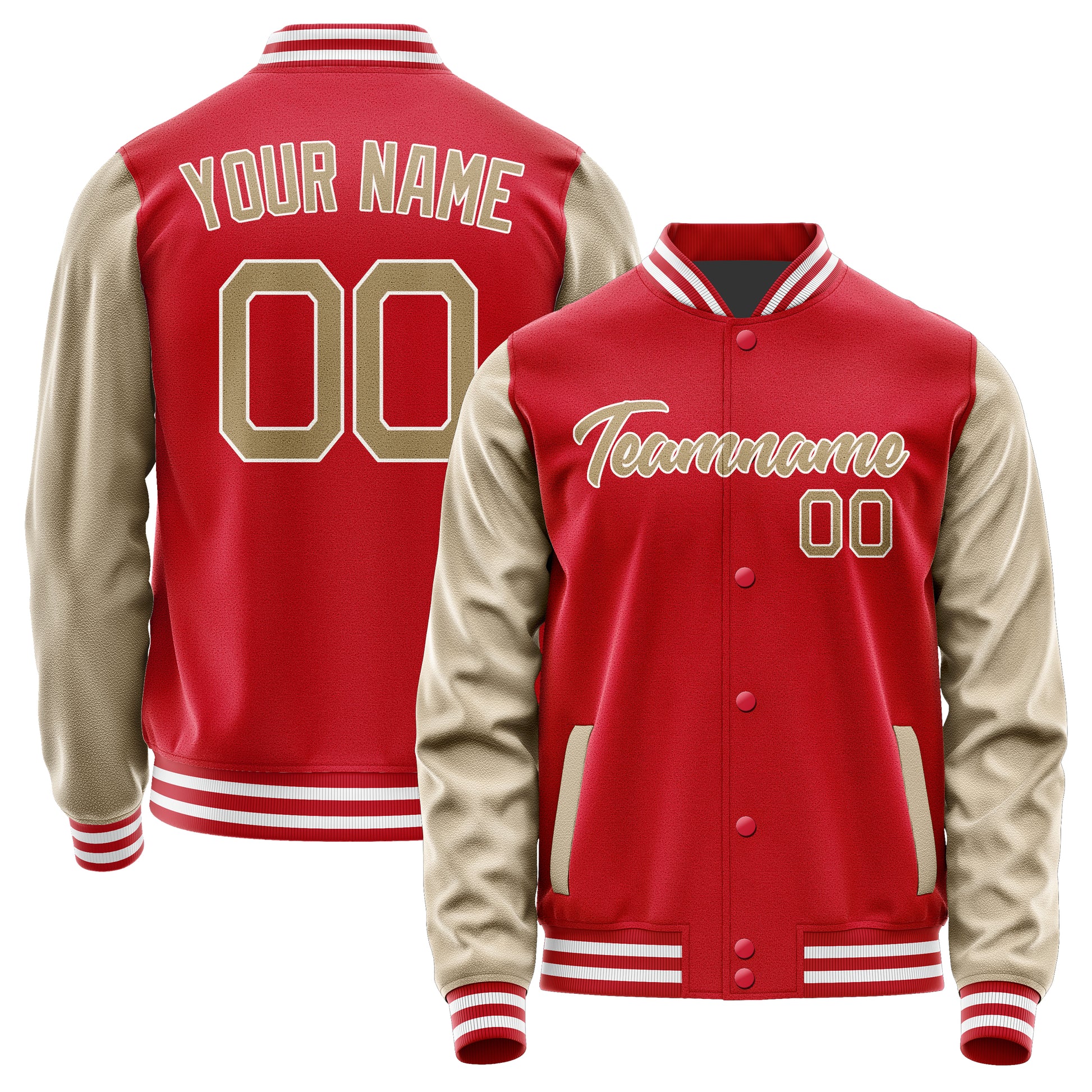 Maßgeschneidertes Rot Hellkhaki Jacke Ja1414251418B21825