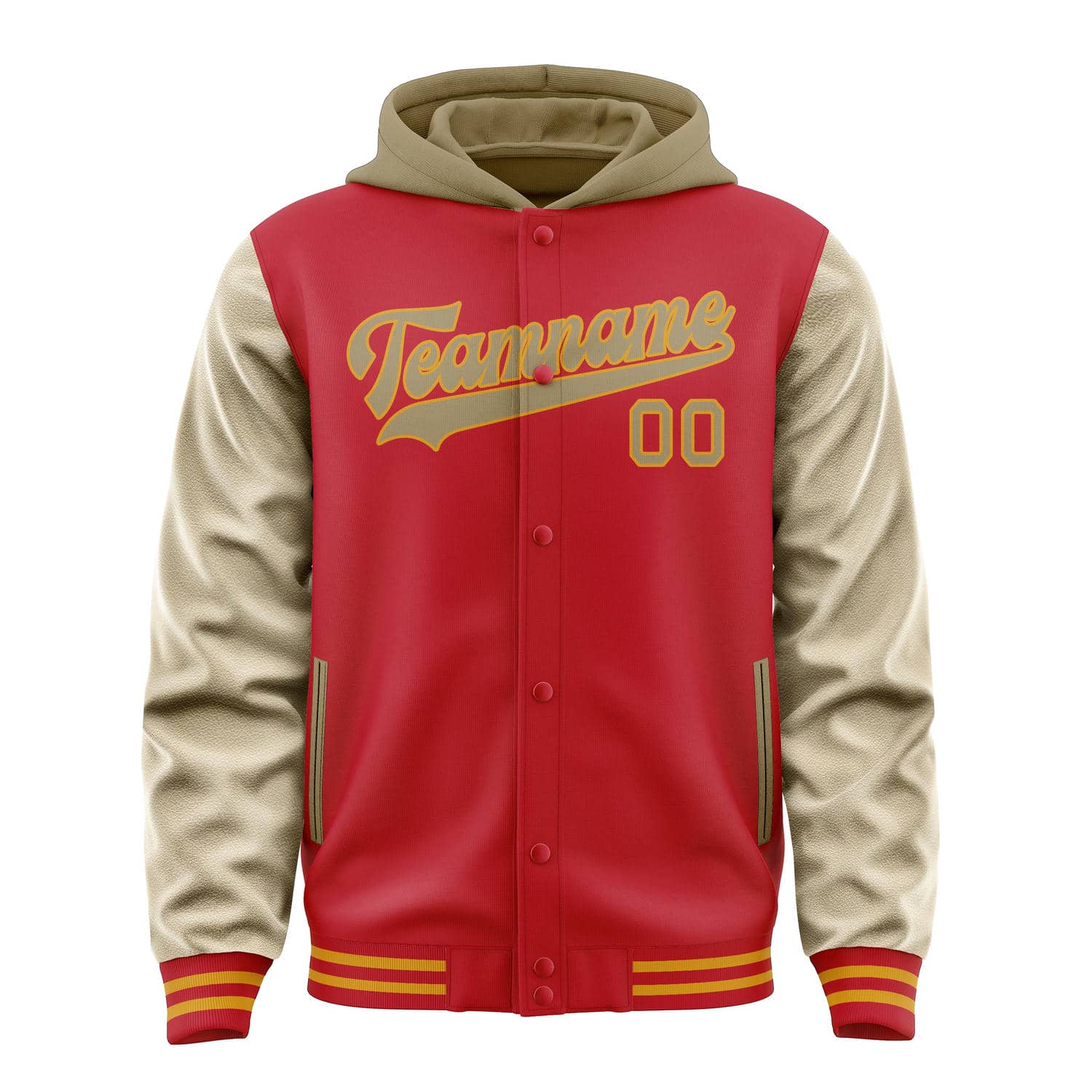 Maßgeschneidertes Rot Hellkhaki Jacke