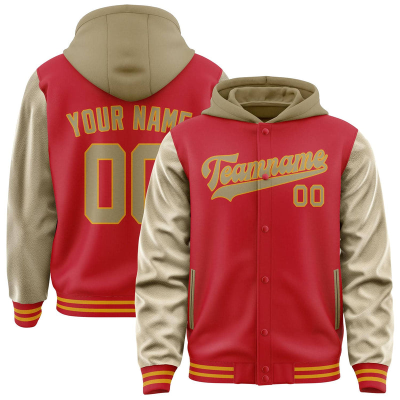 Maßgeschneidertes Rot Hellkhaki Jacke JA141425141917252517