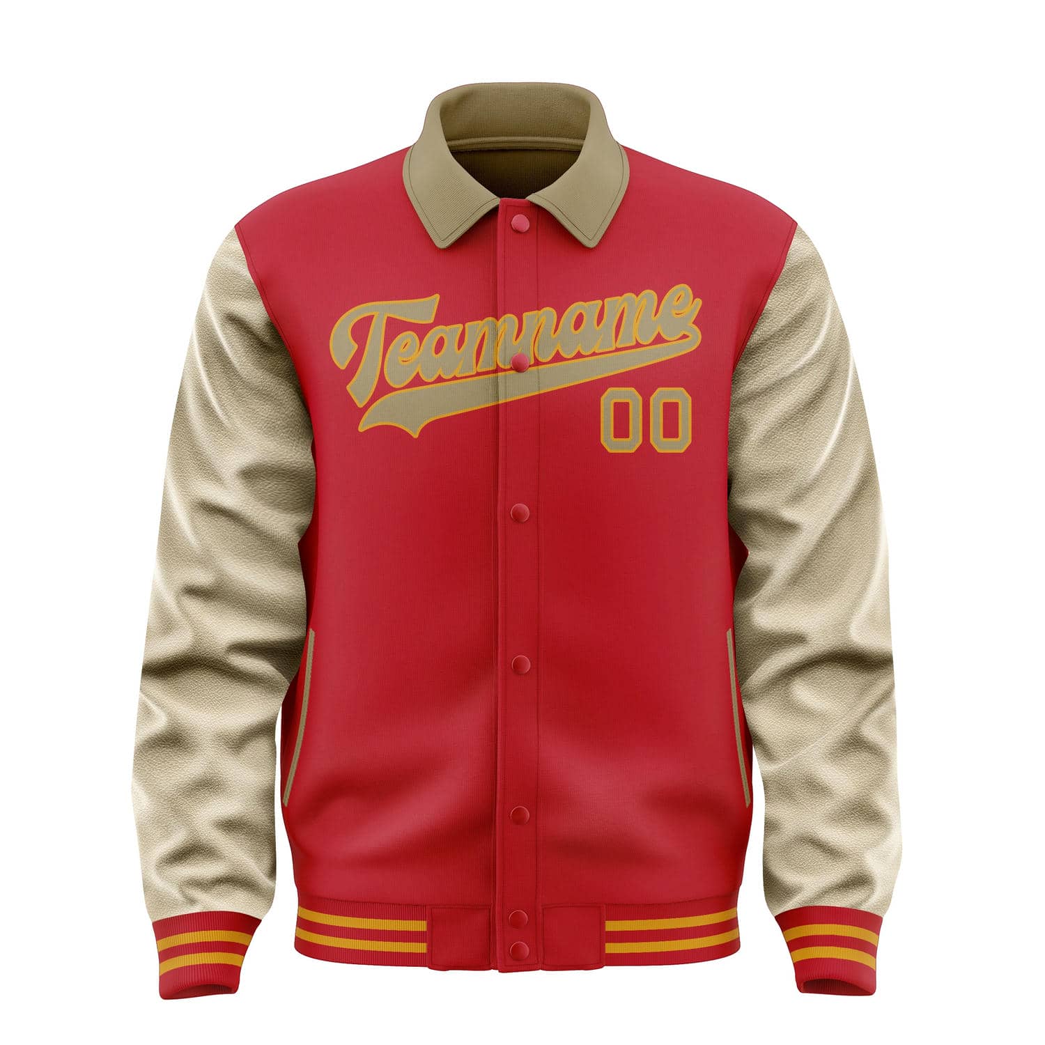 Maßgeschneidertes Rot Hellkhaki Jacke
