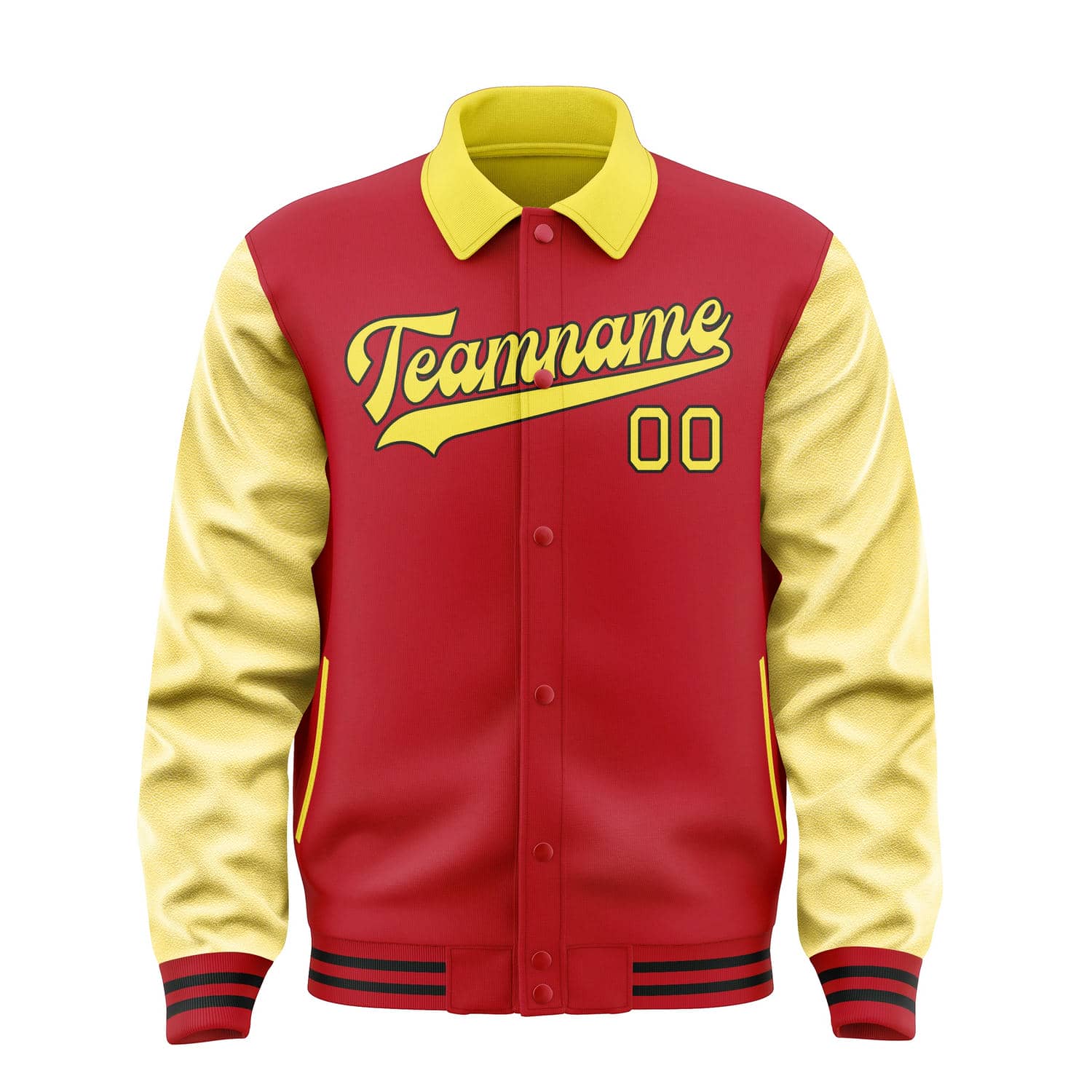 Maßgeschneidertes Rot Blassgelb Jacke