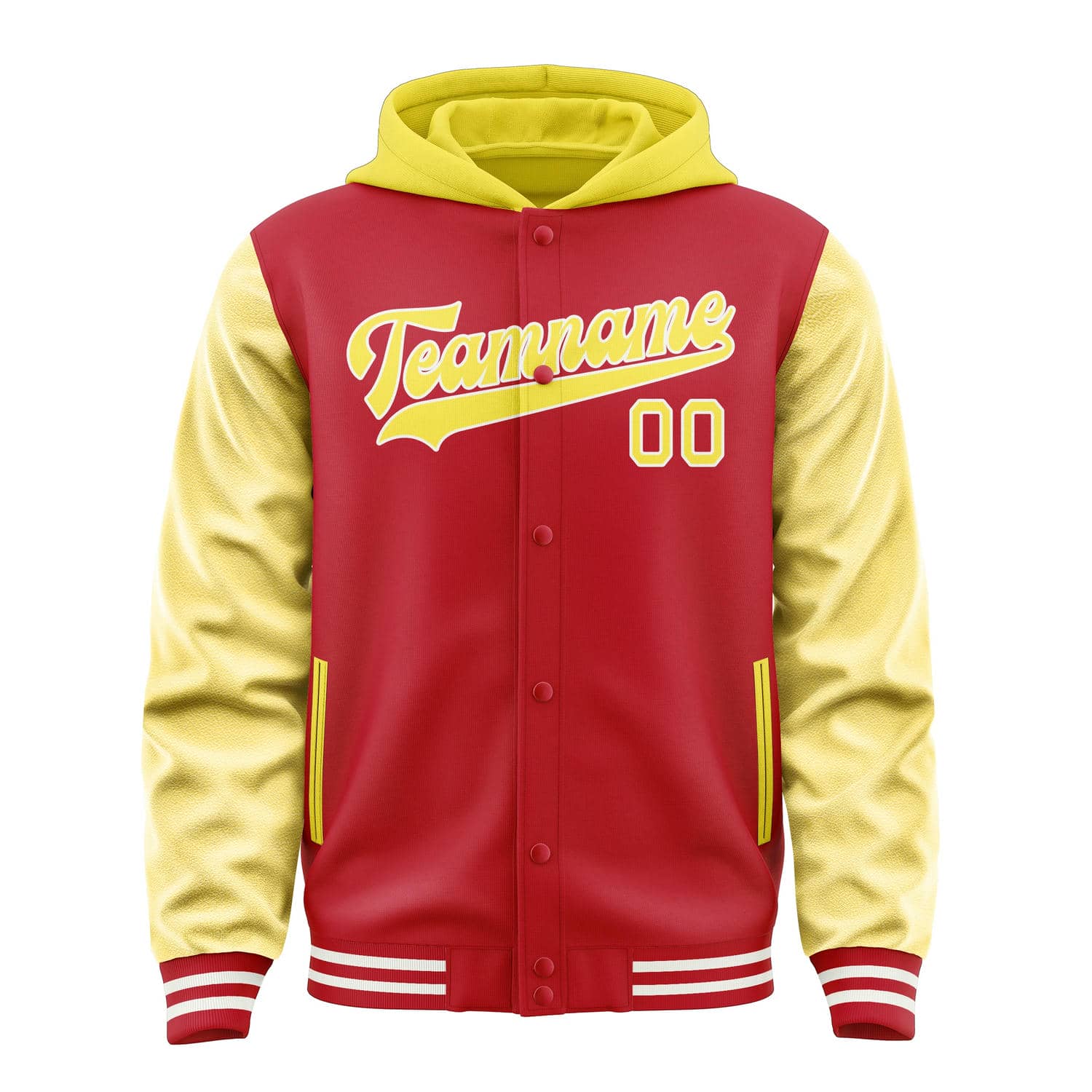 Maßgeschneidertes Rot Blassgelb Jacke