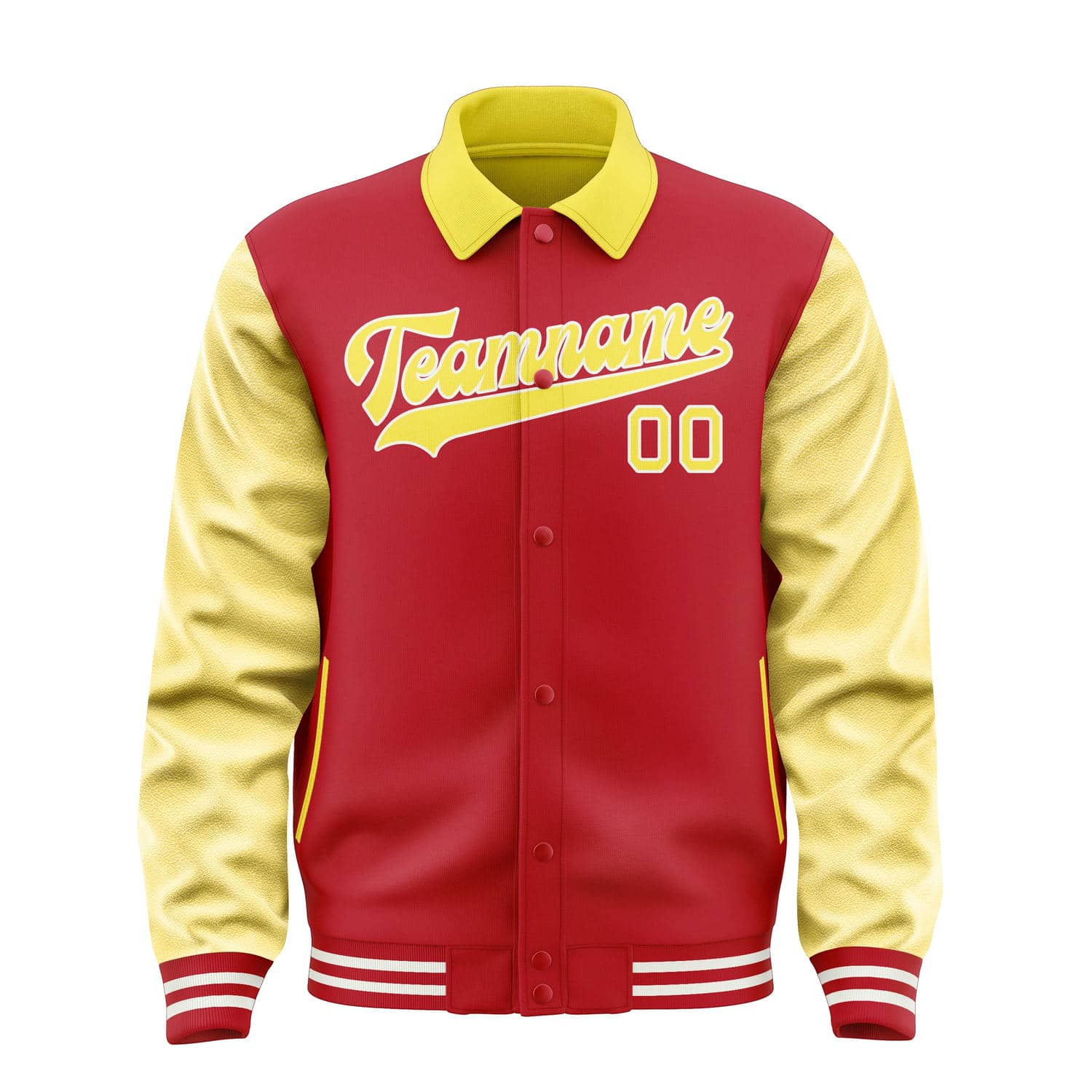 Maßgeschneidertes Rot Blassgelb Jacke