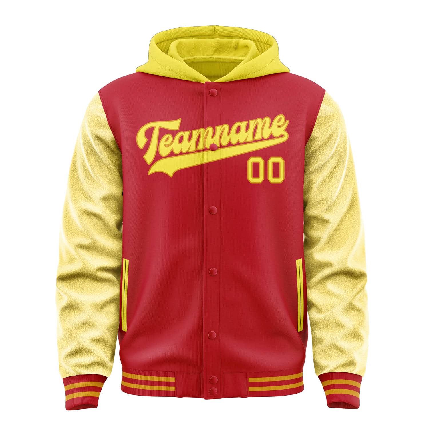 Maßgeschneidertes Rot Blassgelb Jacke