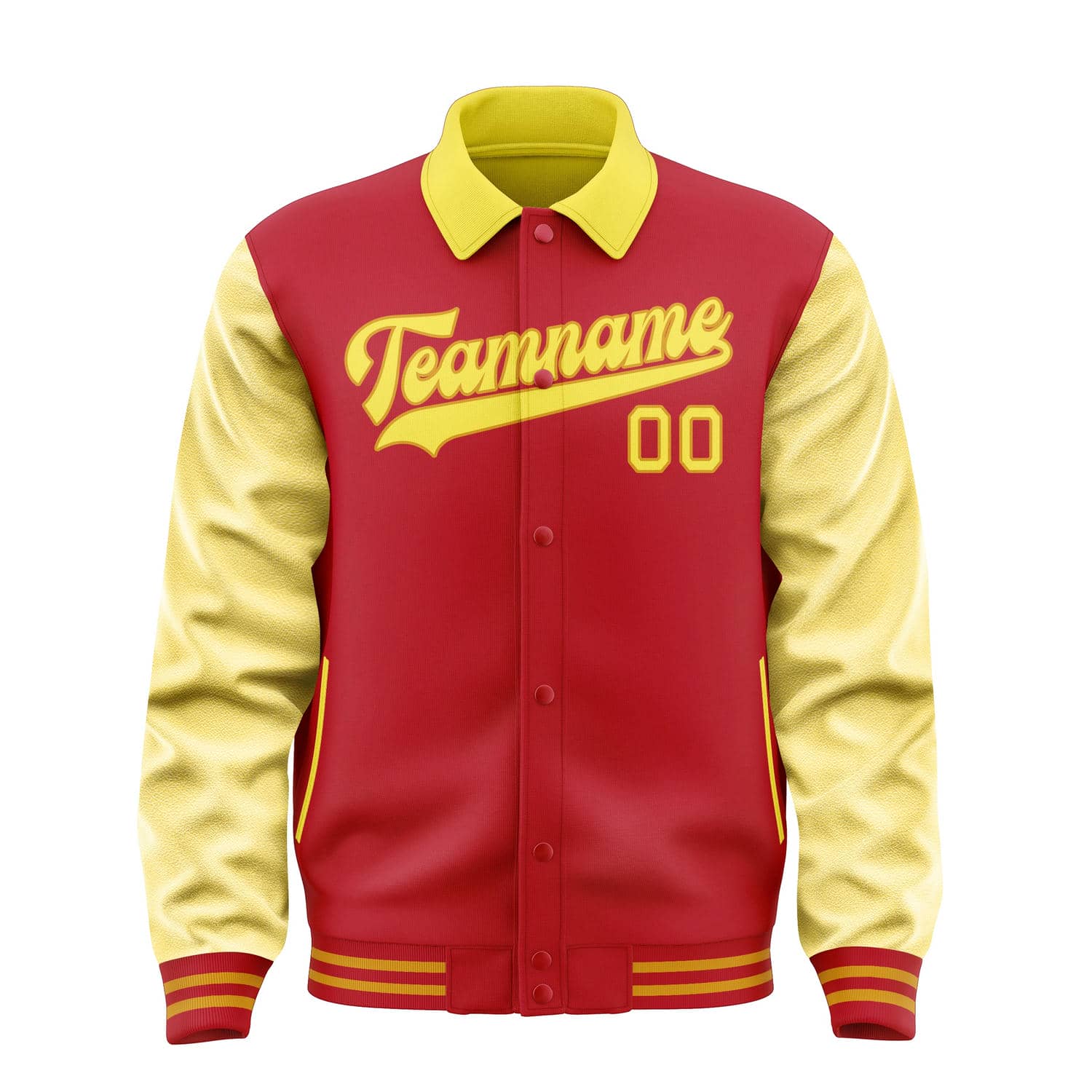 Maßgeschneidertes Rot Blassgelb Jacke