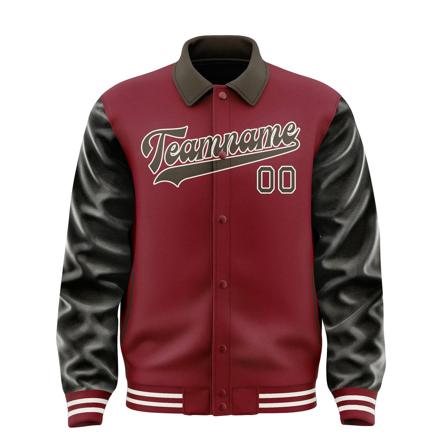 Maßgeschneidertes Karmesinrot Braun Jacke