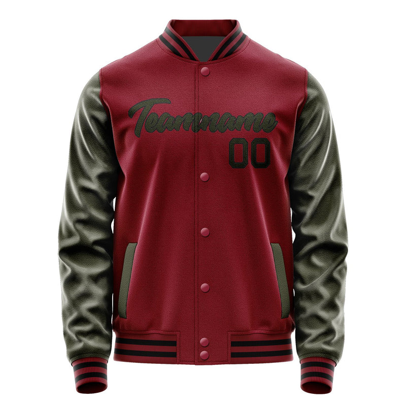 Maßgeschneidertes Karmesinrot Dunkles Oliv Jacke Ja1515021517B21702