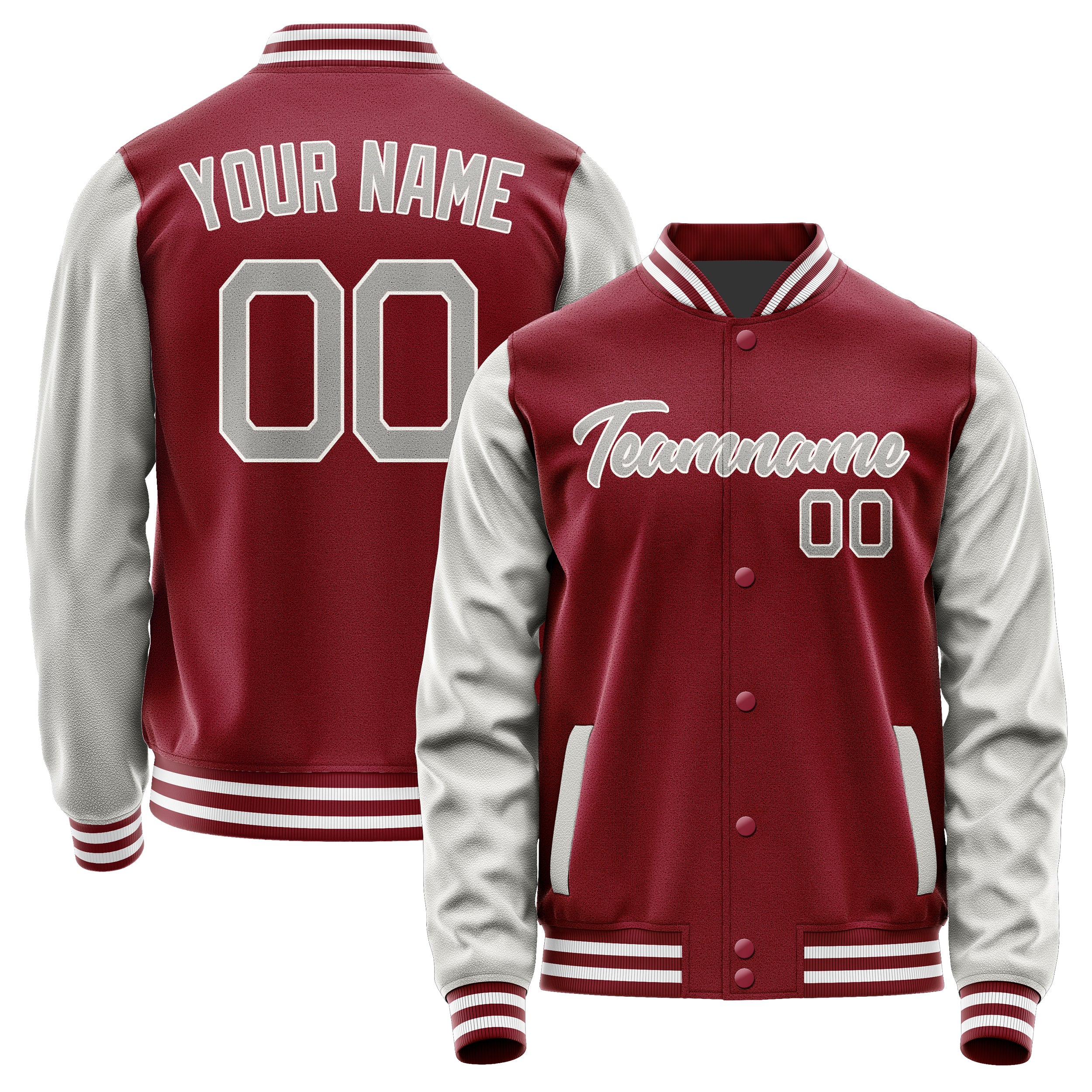 Maßgeschneidertes Karmesinrot Grau Jacke Ja1515041518B21804