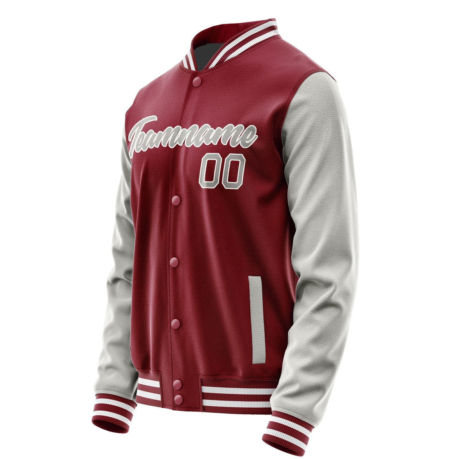 Maßgeschneidertes Karmesinrot Grau Jacke Ja1515041518B21804