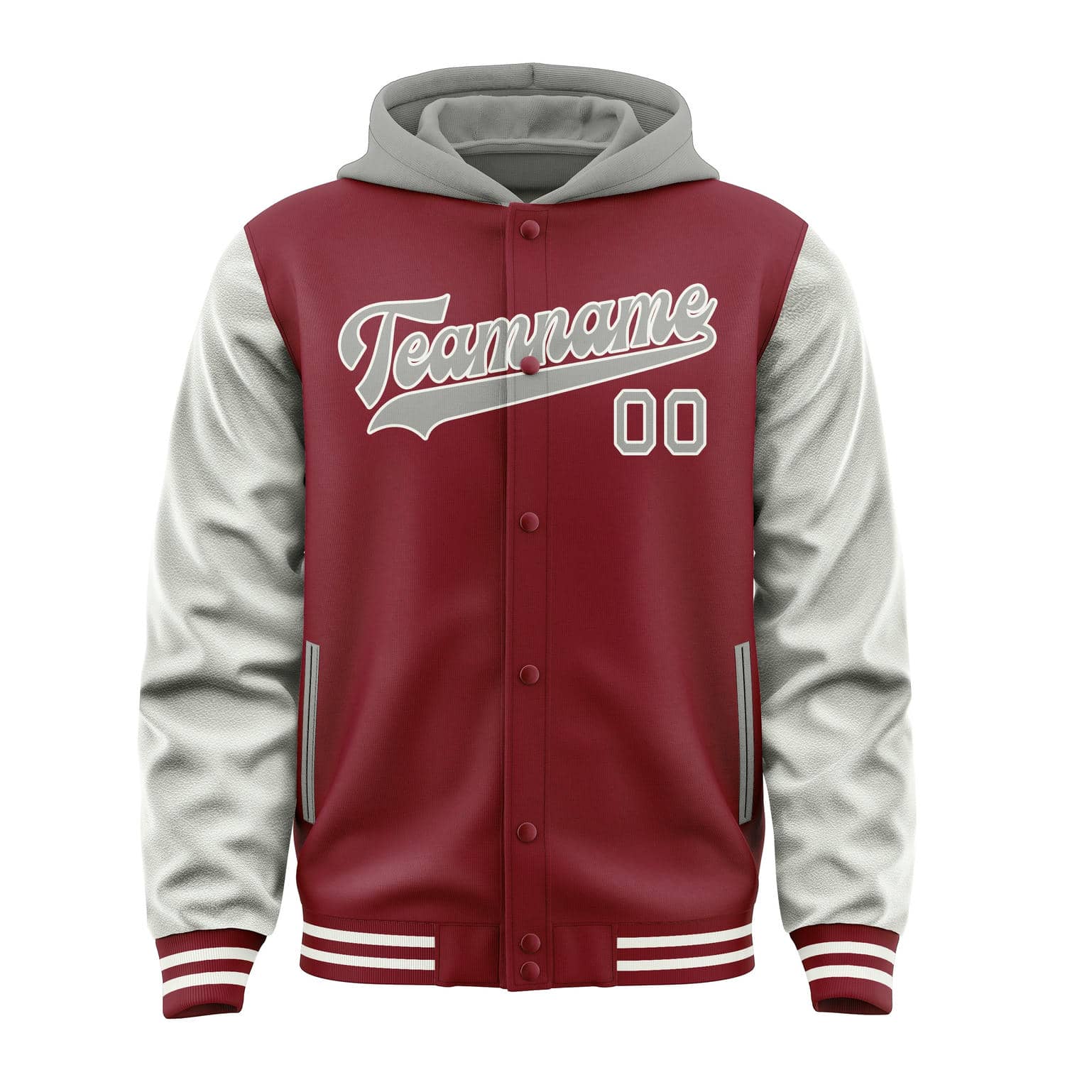 Maßgeschneidertes Karmesinrot Grau Jacke