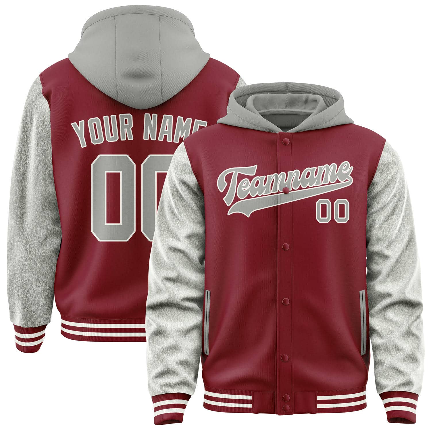 Maßgeschneidertes Karmesinrot Grau Jacke JA151504151818040418