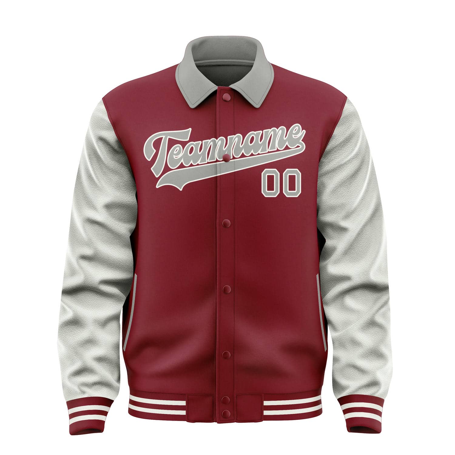 Maßgeschneidertes Karmesinrot Grau Jacke