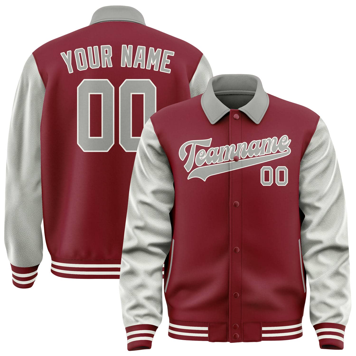 Maßgeschneidertes Karmesinrot Grau Jacke JA151504151818040418