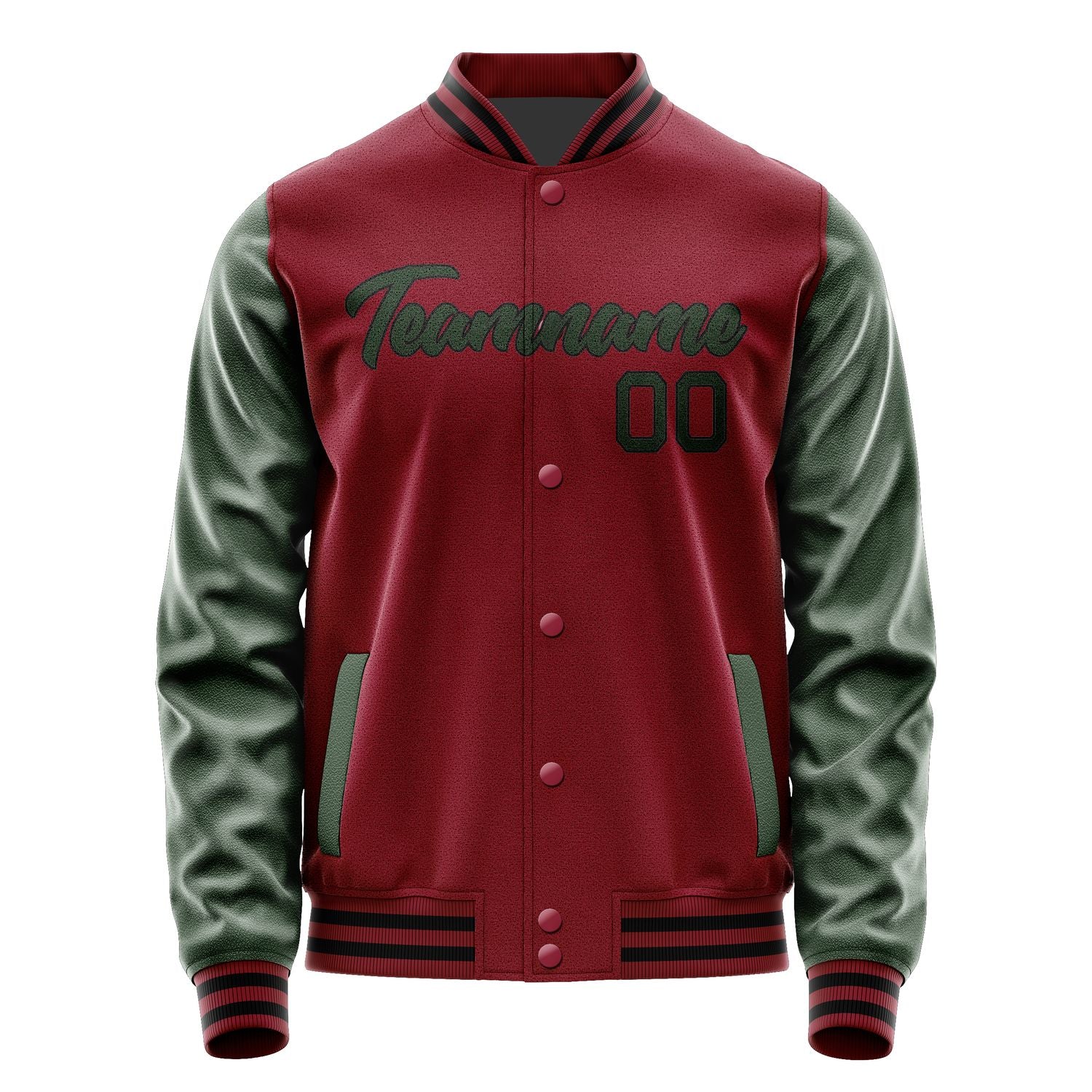 Maßgeschneidertes Karmesinrot Tannengrün Jacke Ja1515061517B21706