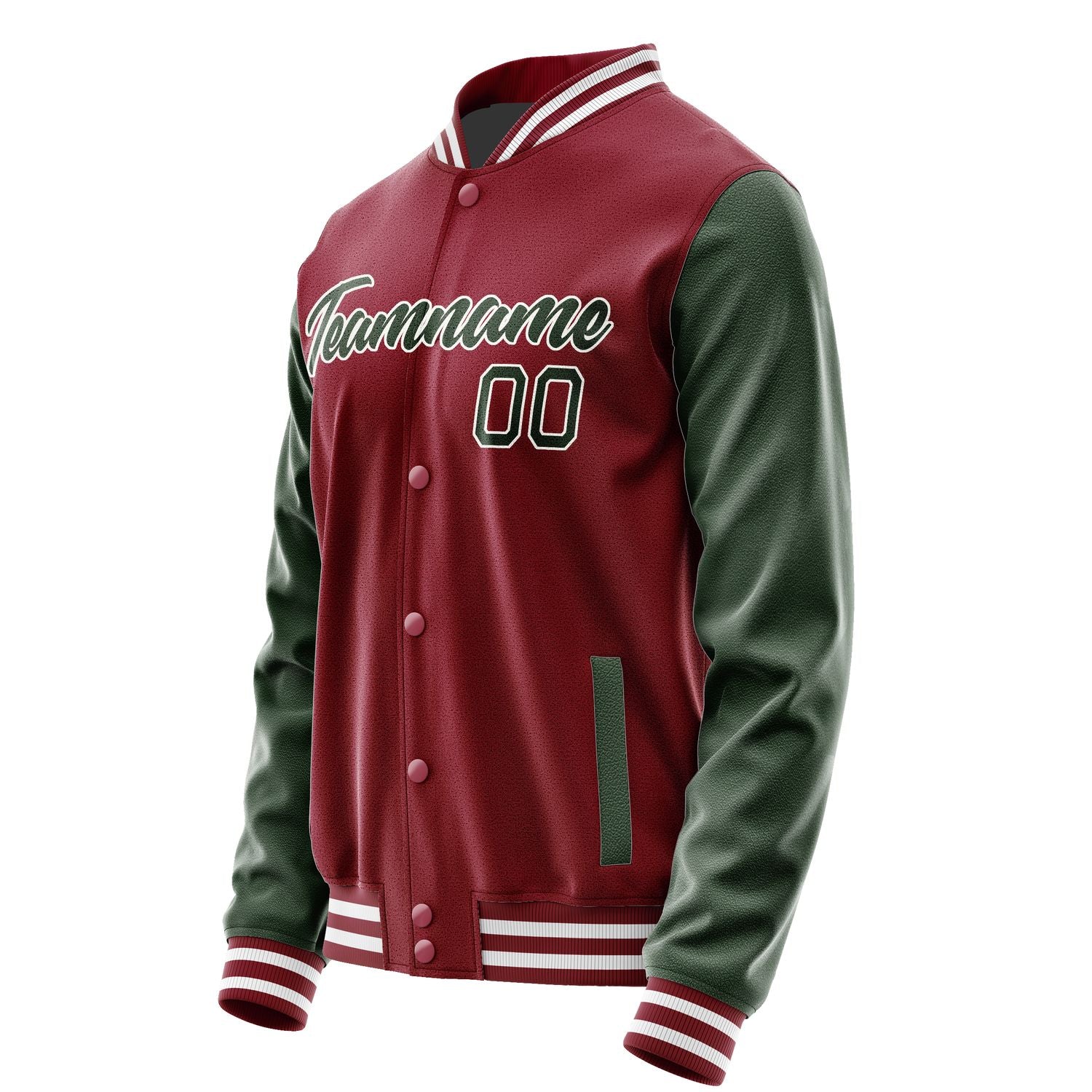 Maßgeschneidertes Karmesinrot Tannengrün Jacke Ja1515061518B21806