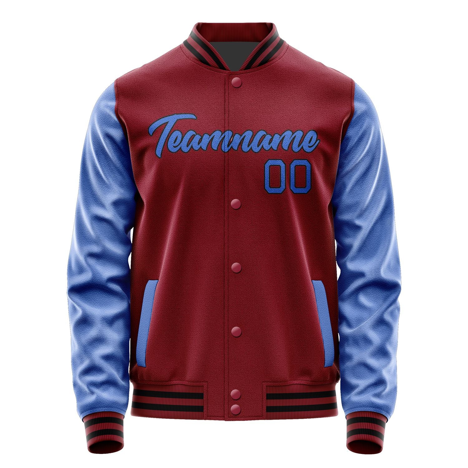 Maßgeschneidertes Karmesinrot Himmelblau Jacke Ja1515091517B21709