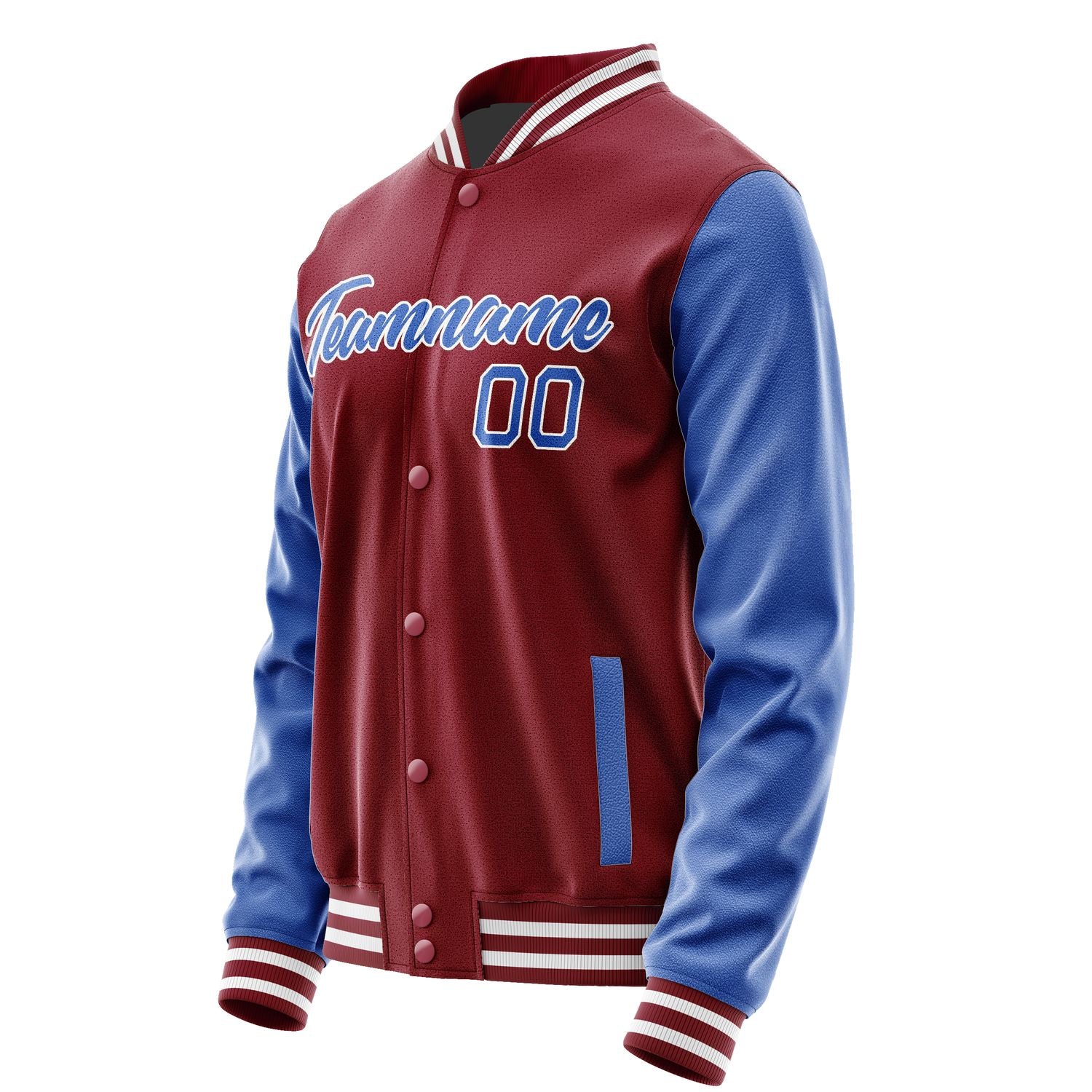 Maßgeschneidertes Karmesinrot Himmelblau Jacke Ja1515091518B21809
